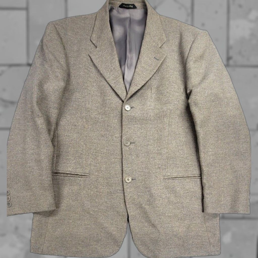 Vintage Metropolitan View Blazer Wool Tweed Brown 44 R Men's One Piece Single-Breasted 3-Button Italy City Classic Vintage Style 90s (if applicable) Mens Size 44R - 1 Thumbnail