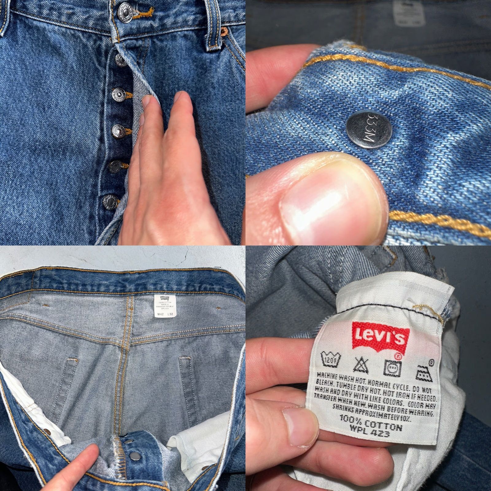Levi's VINTAGE Levi's 501 Jeans Men Classic Straight Blue Denim 42x32 90s Mid Rise 10-12 in Regular Size US 42 / EU 58 - 8 Thumbnail