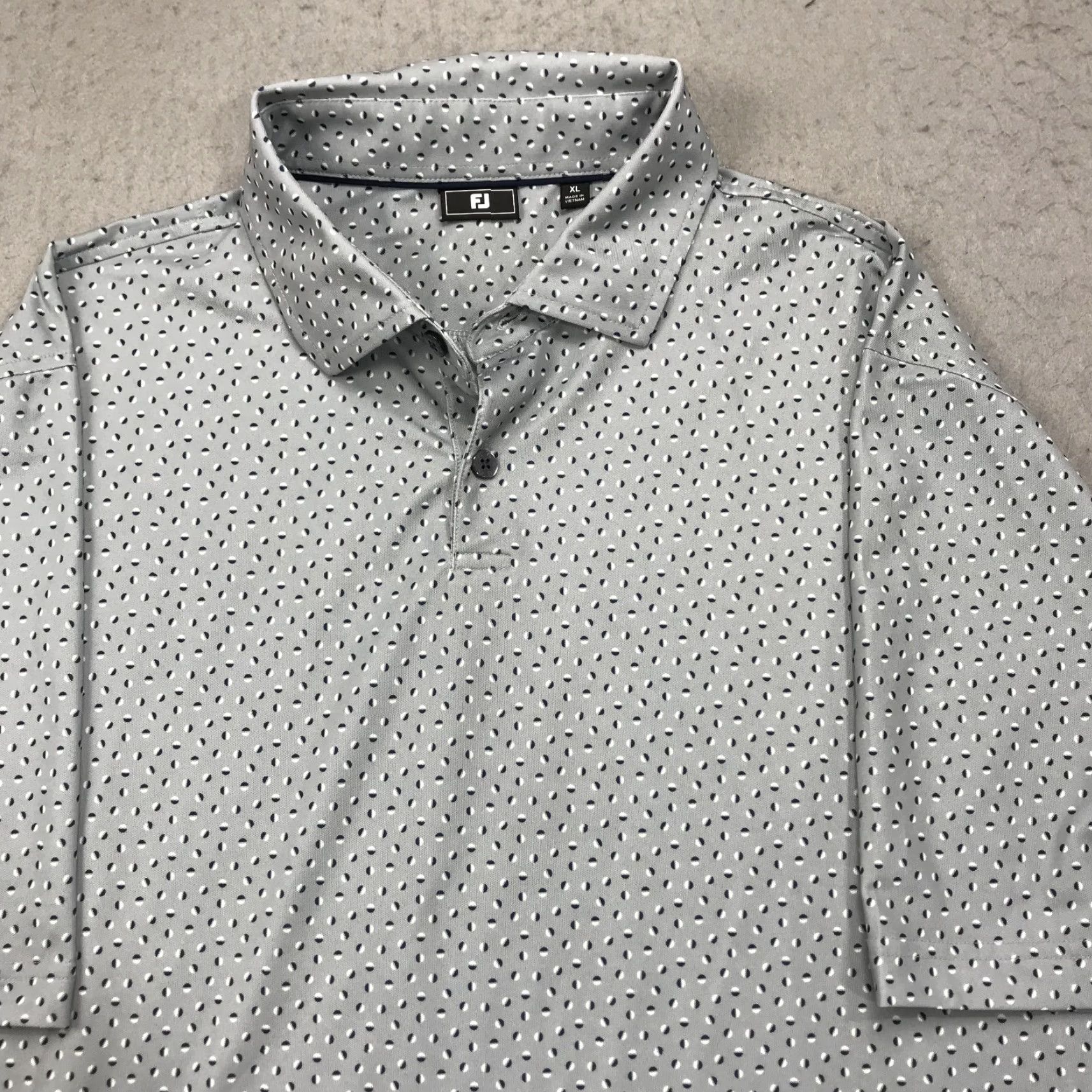 Footjoy FootJoy Polo Shirt Mens XL Gray Blue Abstract Stretch Loud Golf No Course Logo Shirt XL Mens Gray FootJoy Polo Logo Golf Abstract Stretch Size US XL / EU 56 / 4 - 2 Thumbnail