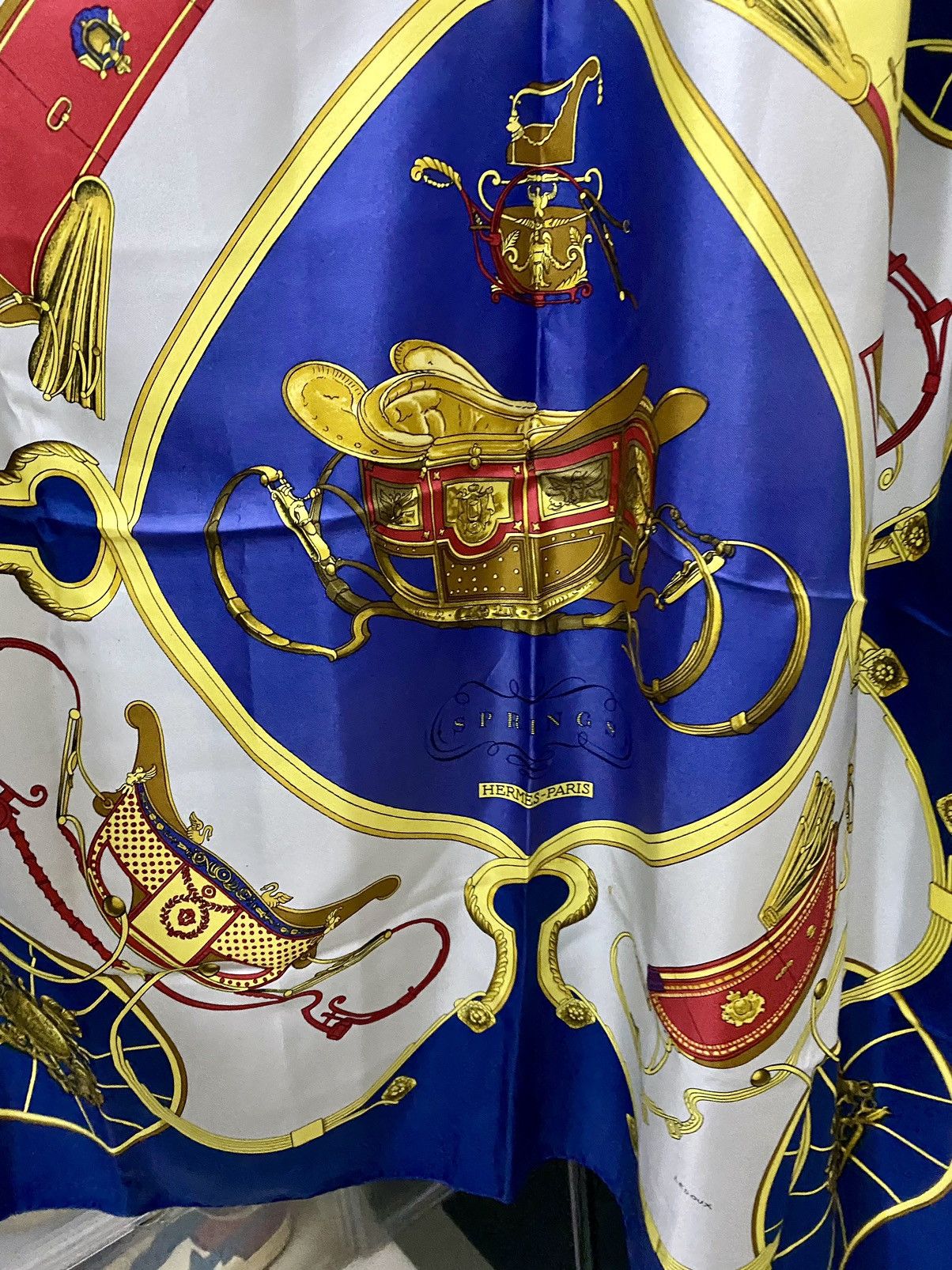 Hermes Hermes Silk Scarf 90, ‘SPRINGS’ Le Laisser by Philipe Ledoux Size ONE SIZE - 7 Thumbnail