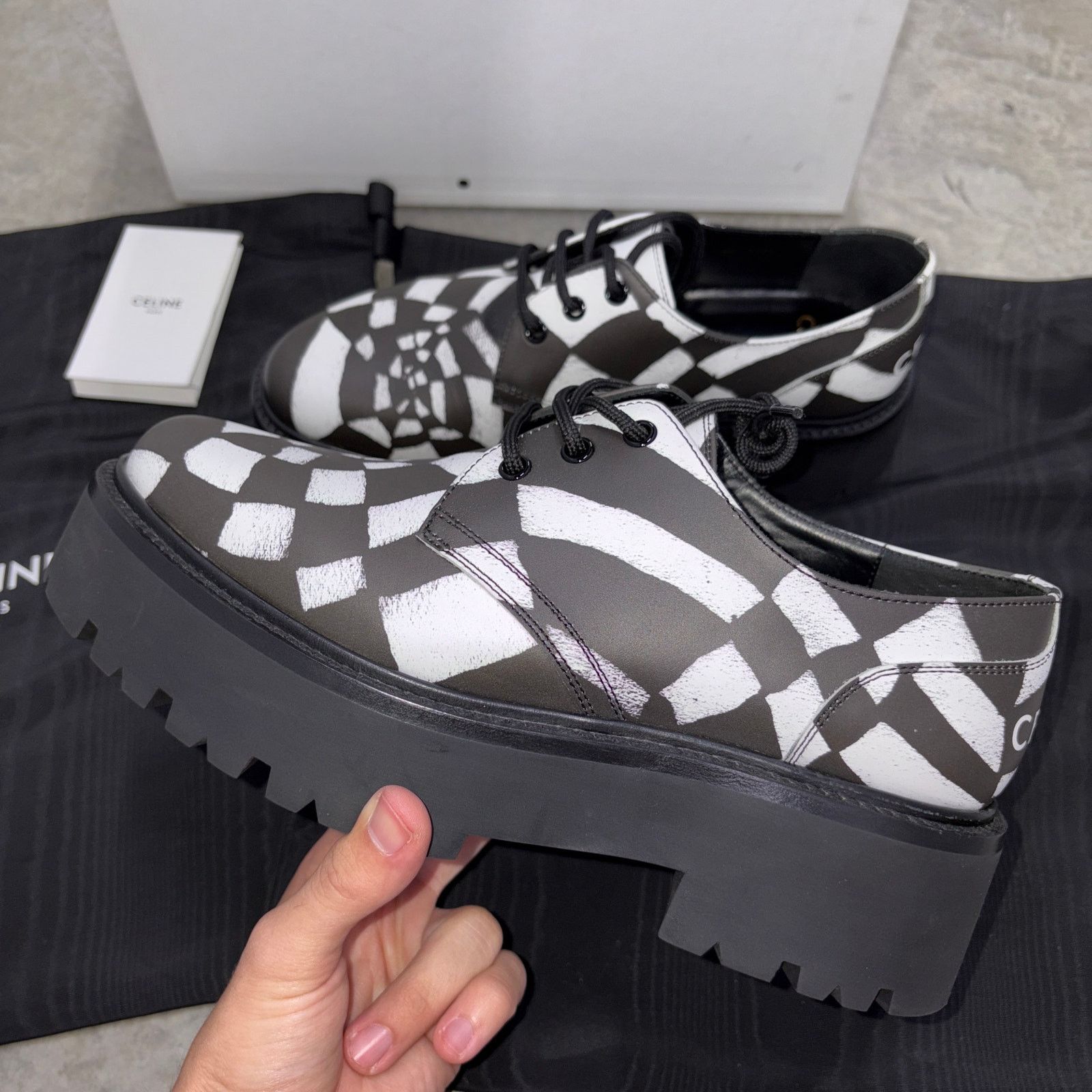 Celine Bulky Derby Printed Spiders HARRY WYLD RARE US8 IT41