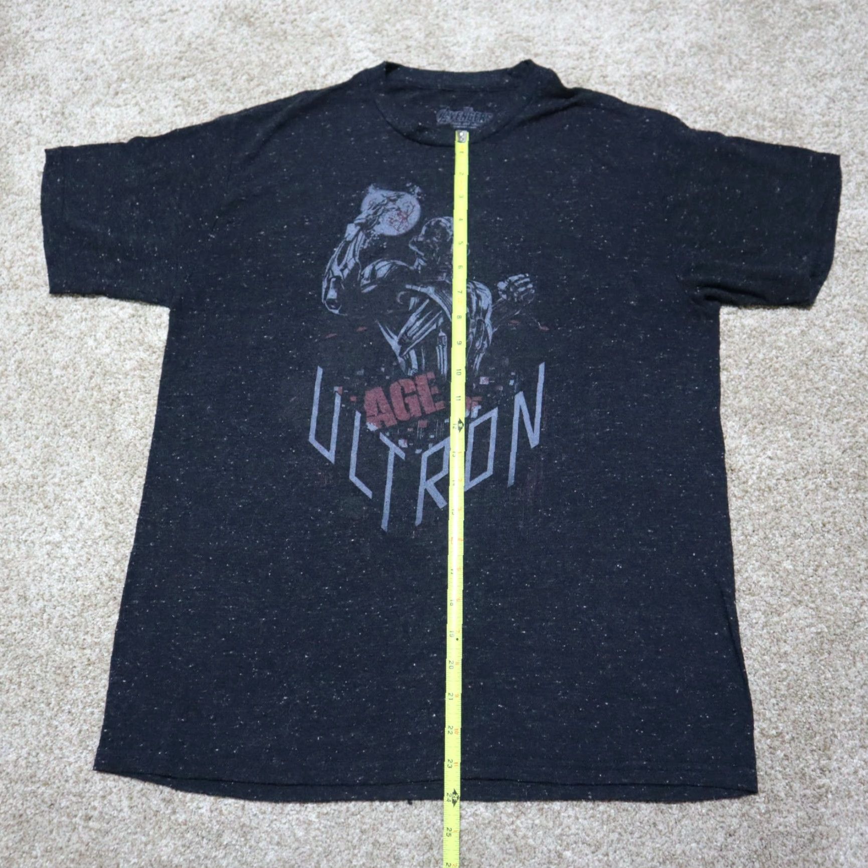 Vintage MARVEL T-Shirt Men M Black Flecked Age of Ultron Avengers Graphic Crew Neck Short Sleeve Size US M / EU 48-50 / 2 - 5 Thumbnail
