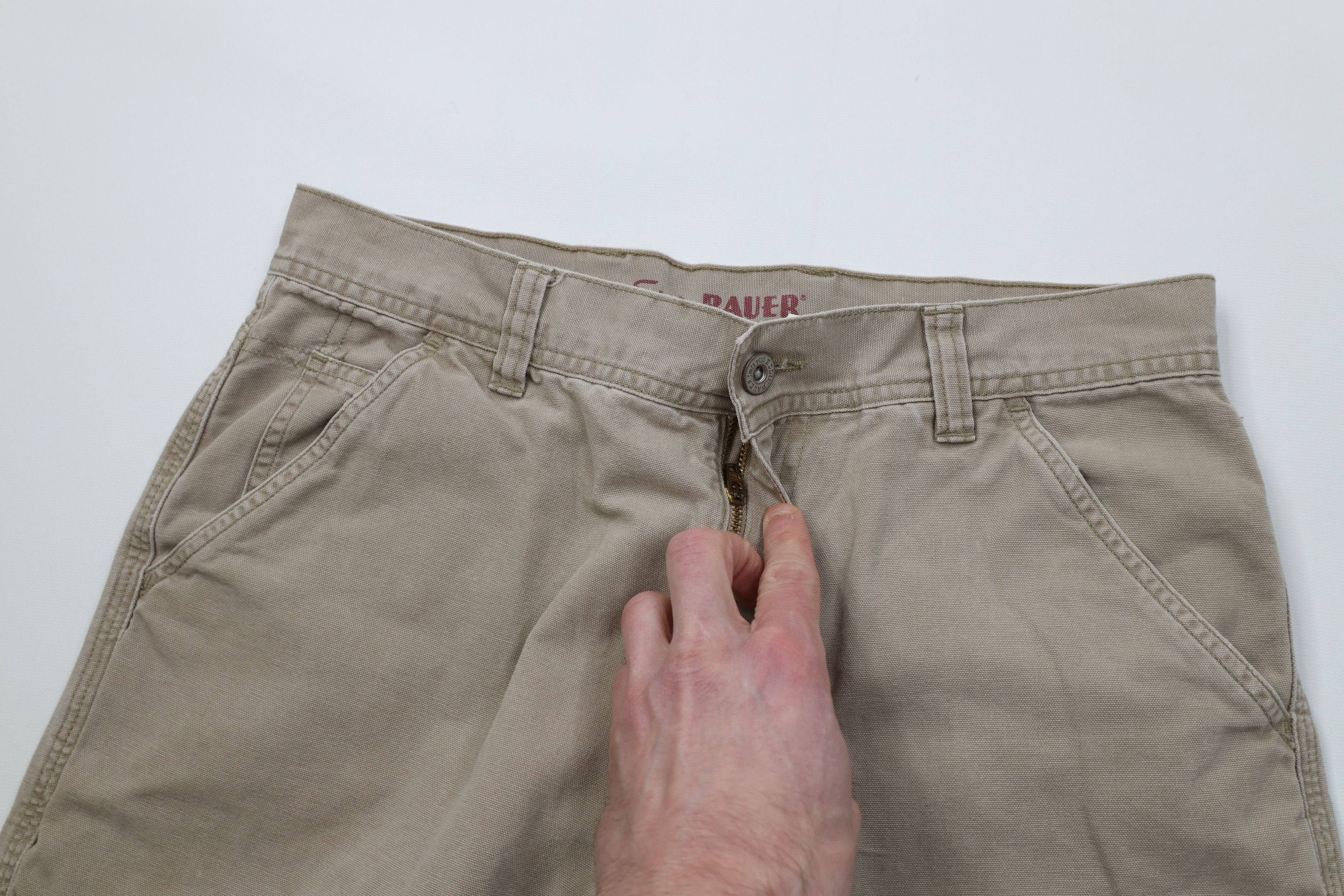 Eddie Bauer Vintage Y2K Eddie Bauer Knee Wide Leg Pants Canvas Beige Size US 32 / EU 48 - 9 Thumbnail