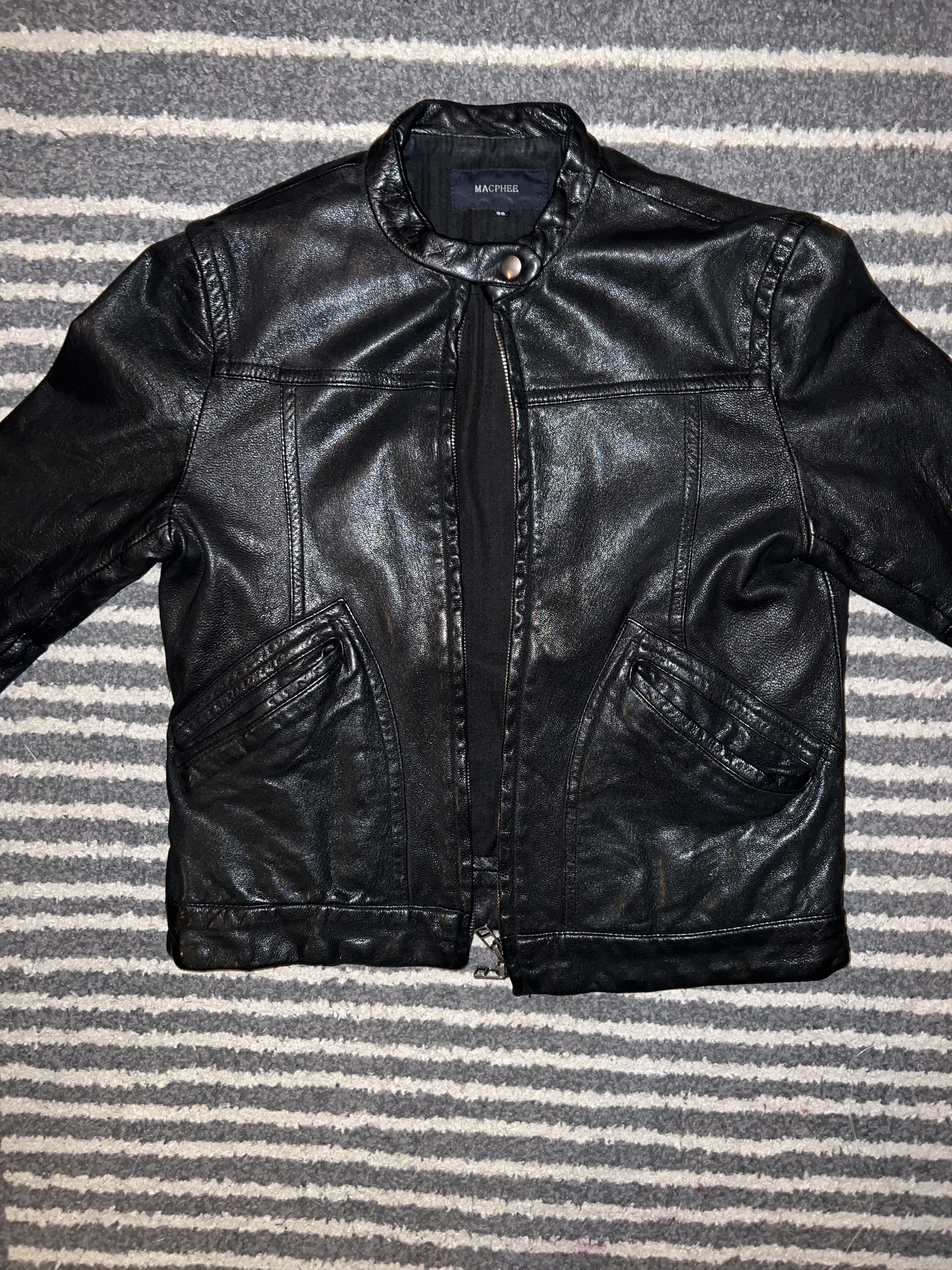 Japanese Brand Macphee Sheepskin Short Leather Rider Jacket Size M / US 6-8 / IT 42-44 - 1 Thumbnail