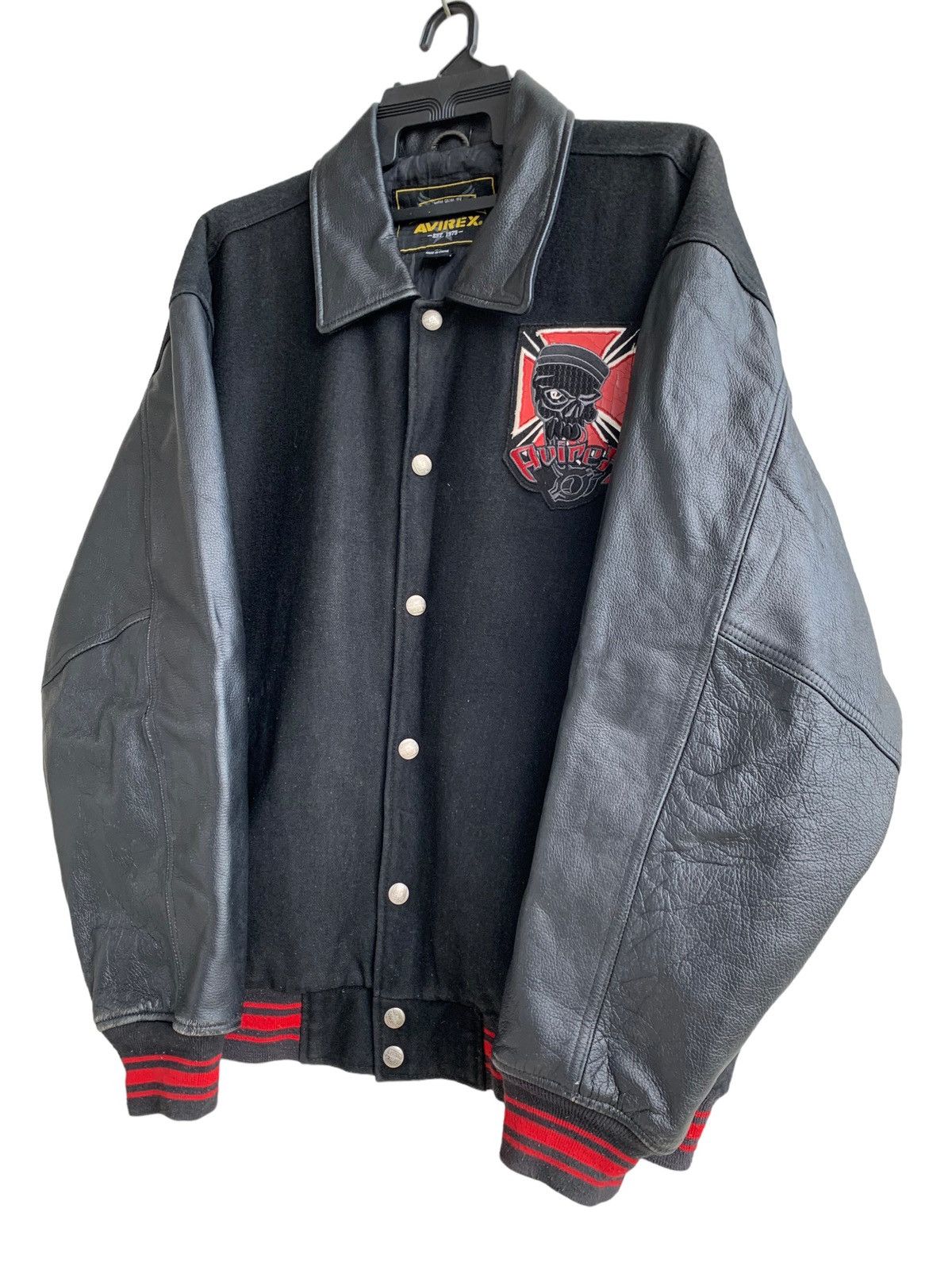 Avirex Vintage Avirex Road Dogz Wool Leather Sleeve Size US XL / EU 56 / 4 - 4 Thumbnail