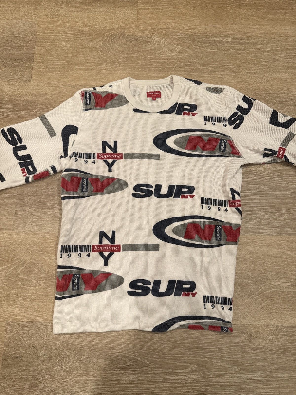 Supreme Supreme FW18 Supreme NY Waffle 1994 Thermal Sweatshirt | Grailed