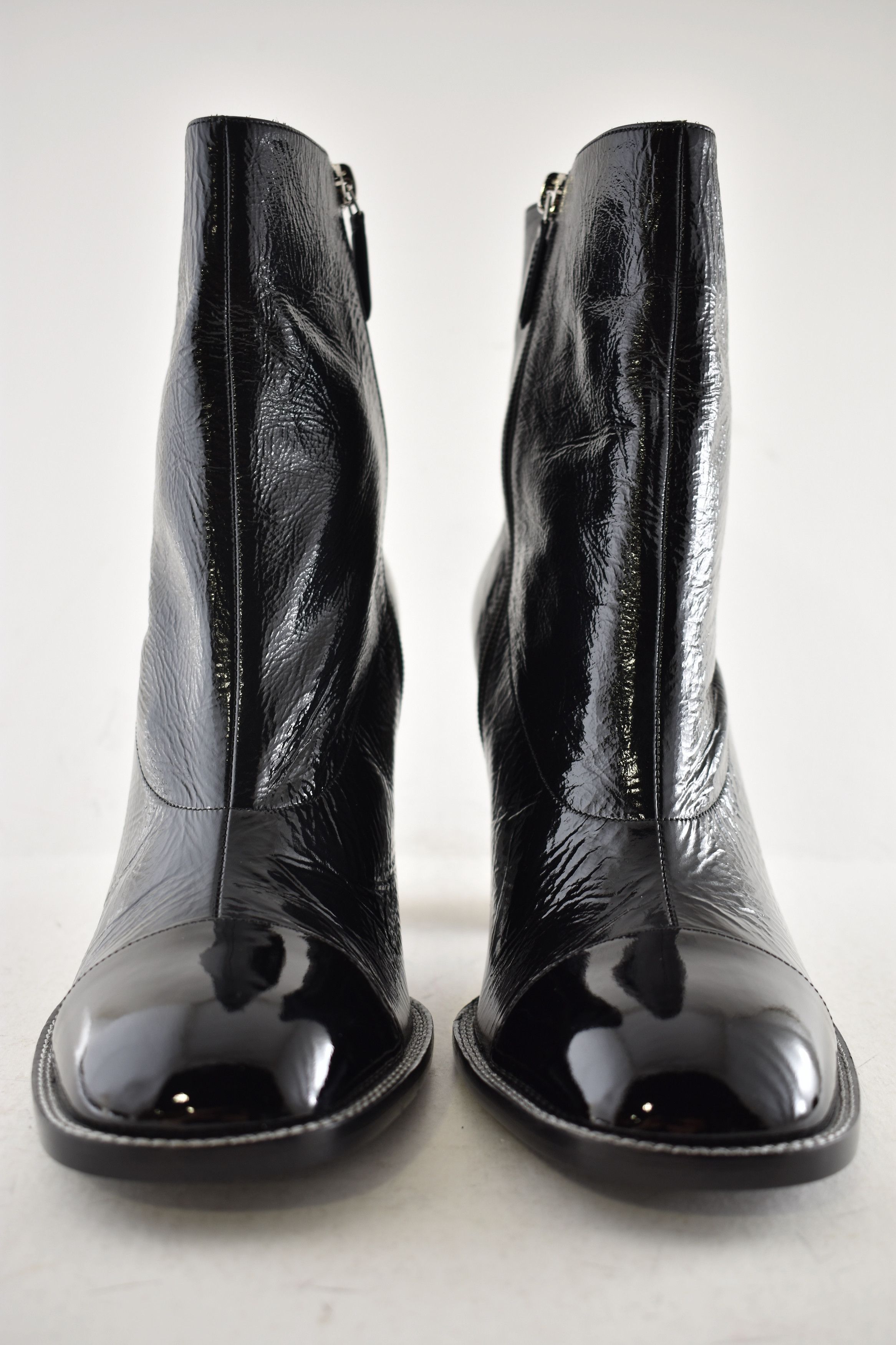 Chanel Chanel 24B Black Patent CC Short Ankle Block Heel Bootie 42 Size US 12 / IT 42 - 7 Thumbnail