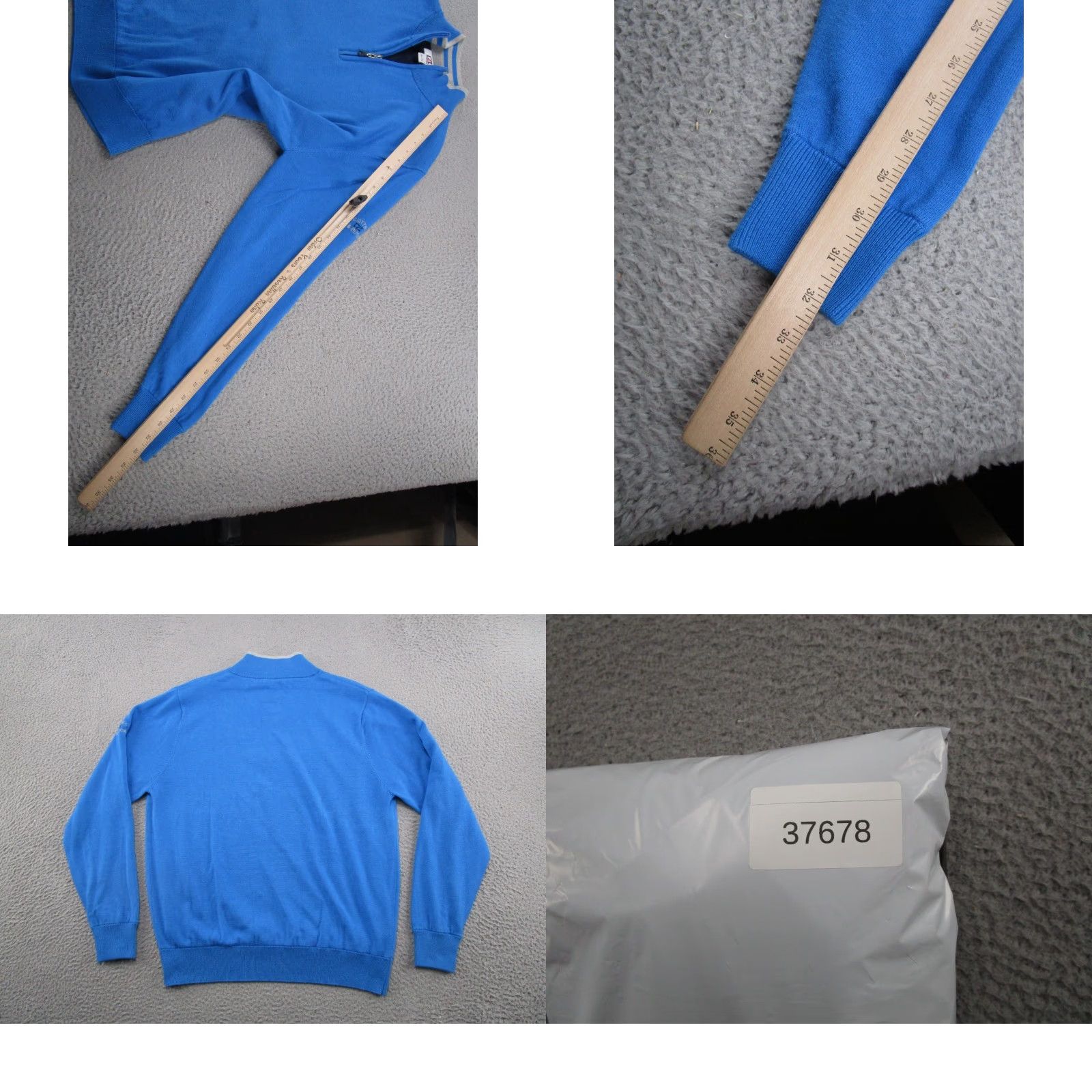 Cutter & Buck Cutter & Buck Pullover Mens XL Blue 1/4 Zip Mock Neck Golf Moisture Wicking Pockets Lined UV Protection Regular Casual Season: Spring Winter Size US XL / EU 56 / 4 - 8 Thumbnail