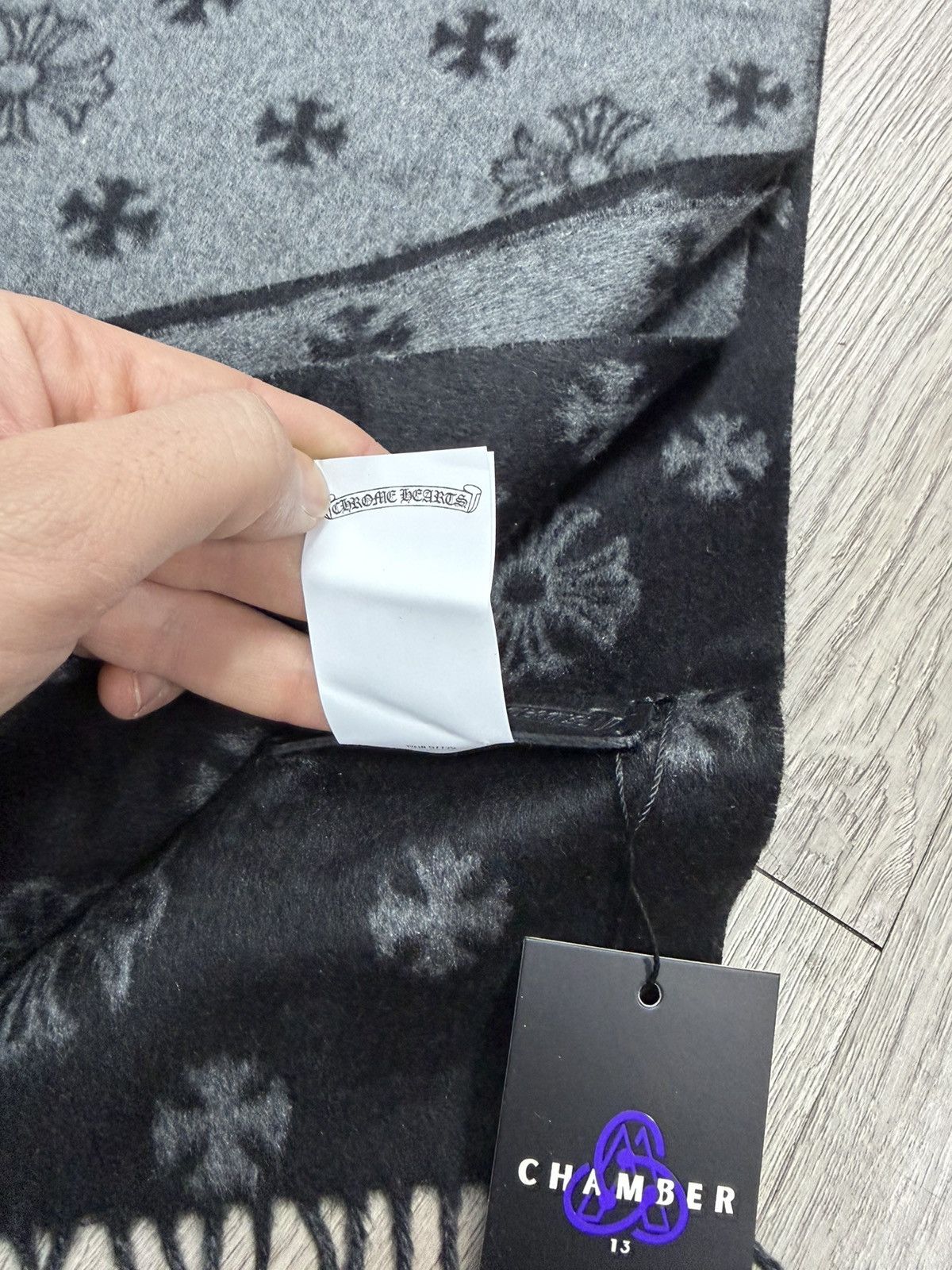 Chrome Hearts Chrome Hearts Grey Cashmere Patch Logo Throw Blanket Size ONE SIZE - 5 Thumbnail