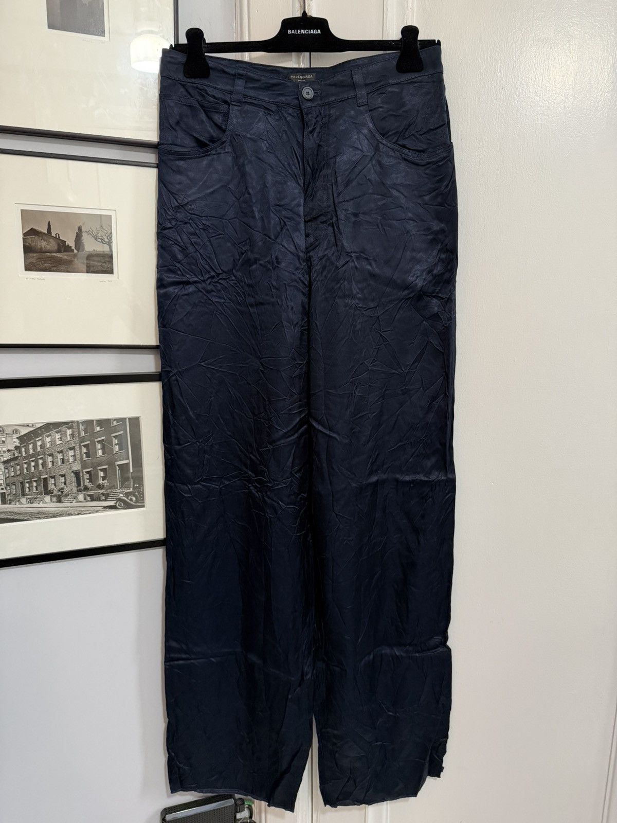 Balenciaga New Fall 23 Crinkled Satin Baggy Pant [M] Size US 32 / EU 48 - 1 Thumbnail