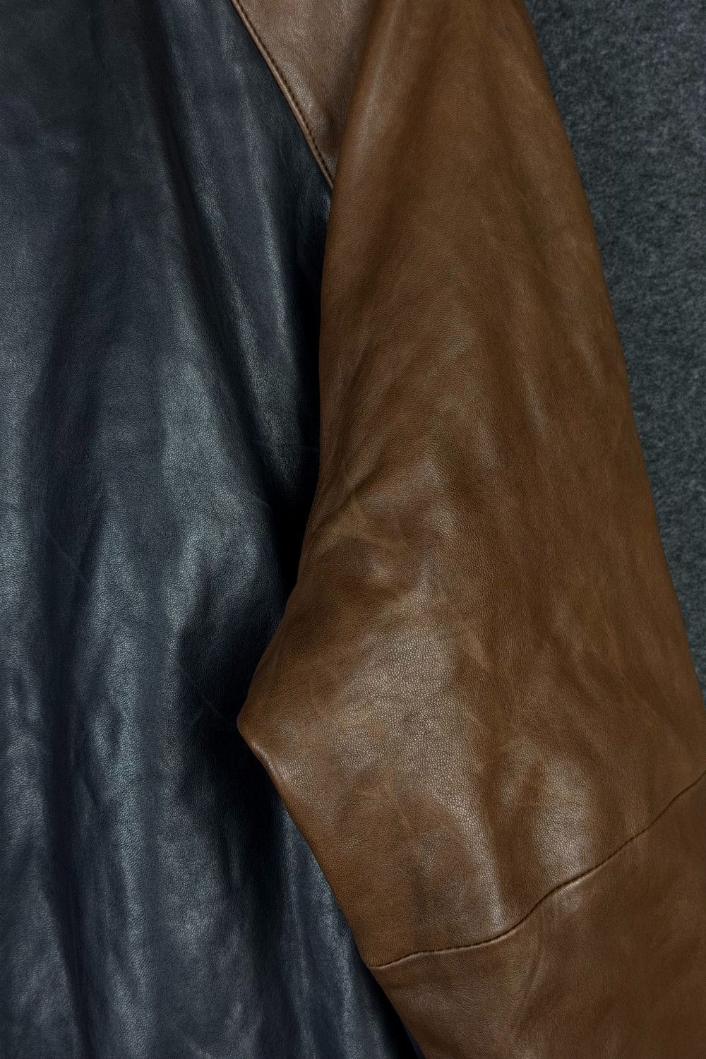 Polo Ralph Lauren PRL 90s Full-Leather Varsity (Black/Tan) Hong Kong Made Size US M / EU 48-50 / 2 - 20 Thumbnail