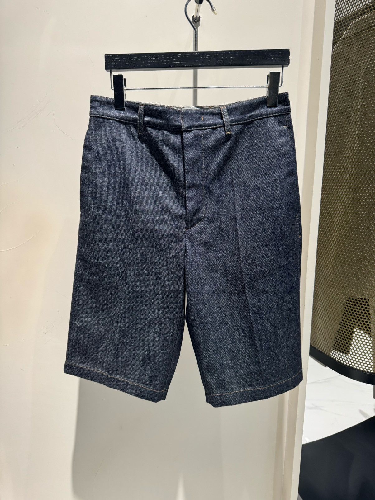 Jil Sander NWT Dark Indigo Denim Pleated Bermuda Shorts - BLUE, 44 Size US 28 / EU 44 - 1 Thumbnail