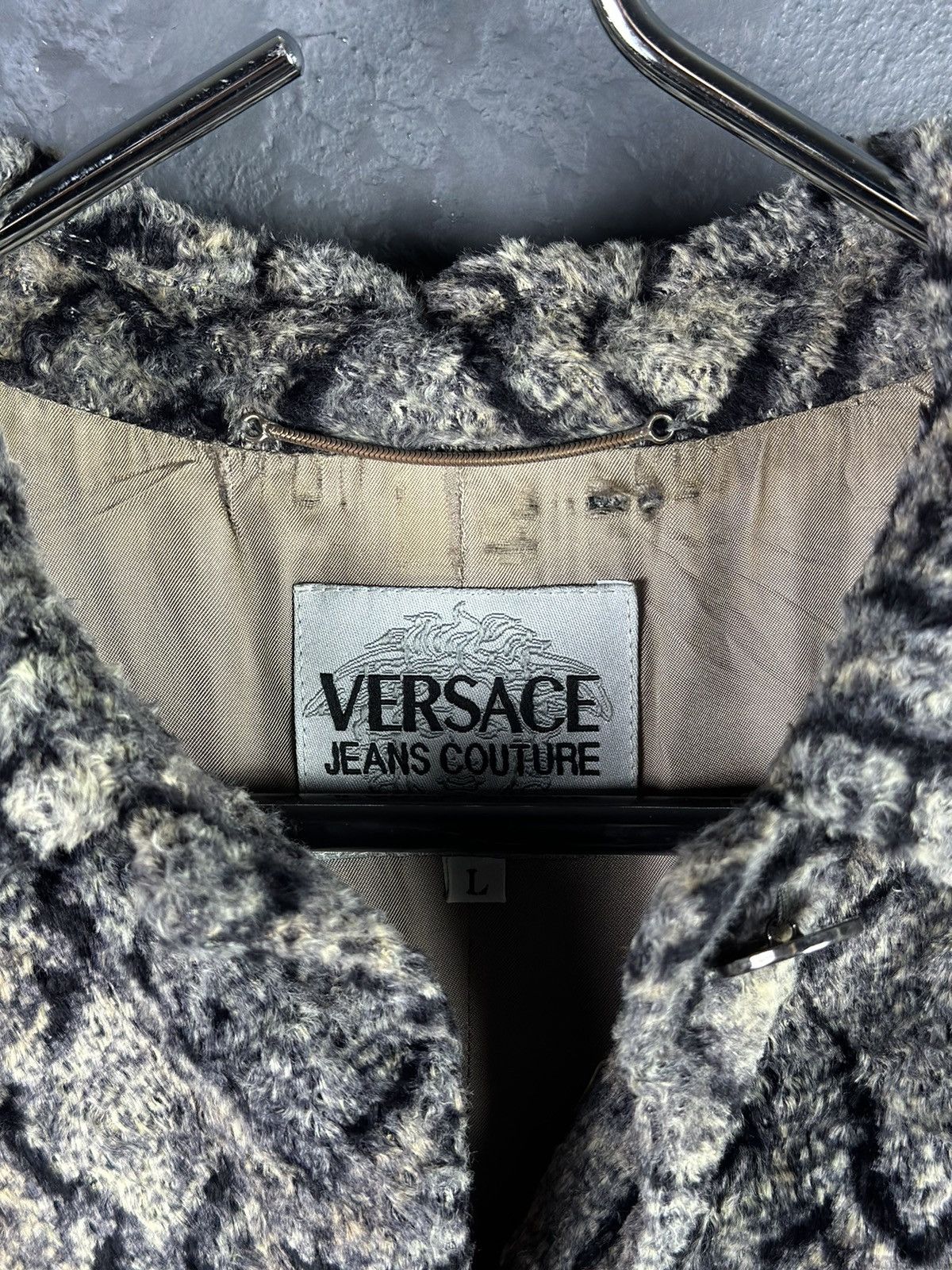 Versace Jeans Couture × Vintage Versace Jeans Couture Vintage Fur Trench Coat Size L / US 10 / IT 46 - 7 Thumbnail