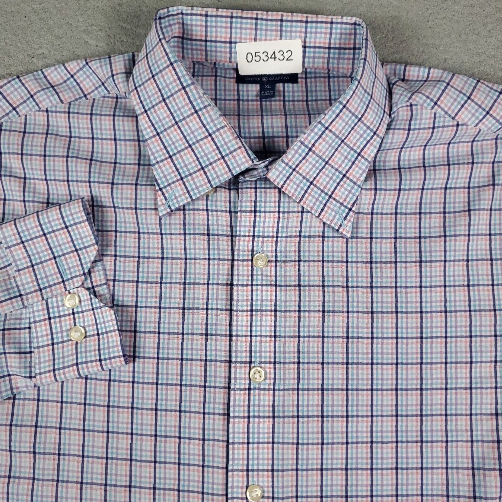 Peter Millar Peter Millar Blue Plaid Button-Up Shirt Men's XL Long Sleeve Regular Fit Size US XL / EU 56 / 4 - 2 Thumbnail