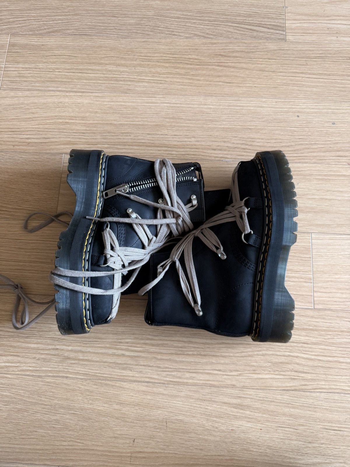 Dr. Martens × Rick Owens Dr. Martens 1460 DRKSHDW Quad Sole Mega Lace Boot Size US 9 / IT 39 - 3 Thumbnail