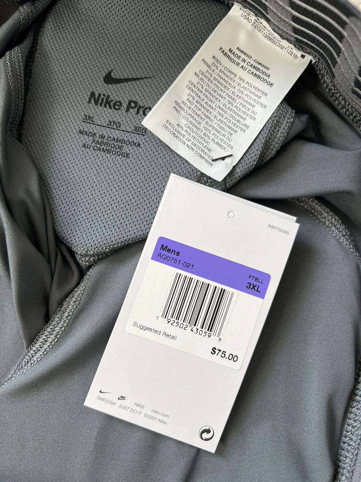 Nike Nike Pro Hyperstrong Padded Compression Football Shorts Size US 38 / EU 54 - 3 Thumbnail