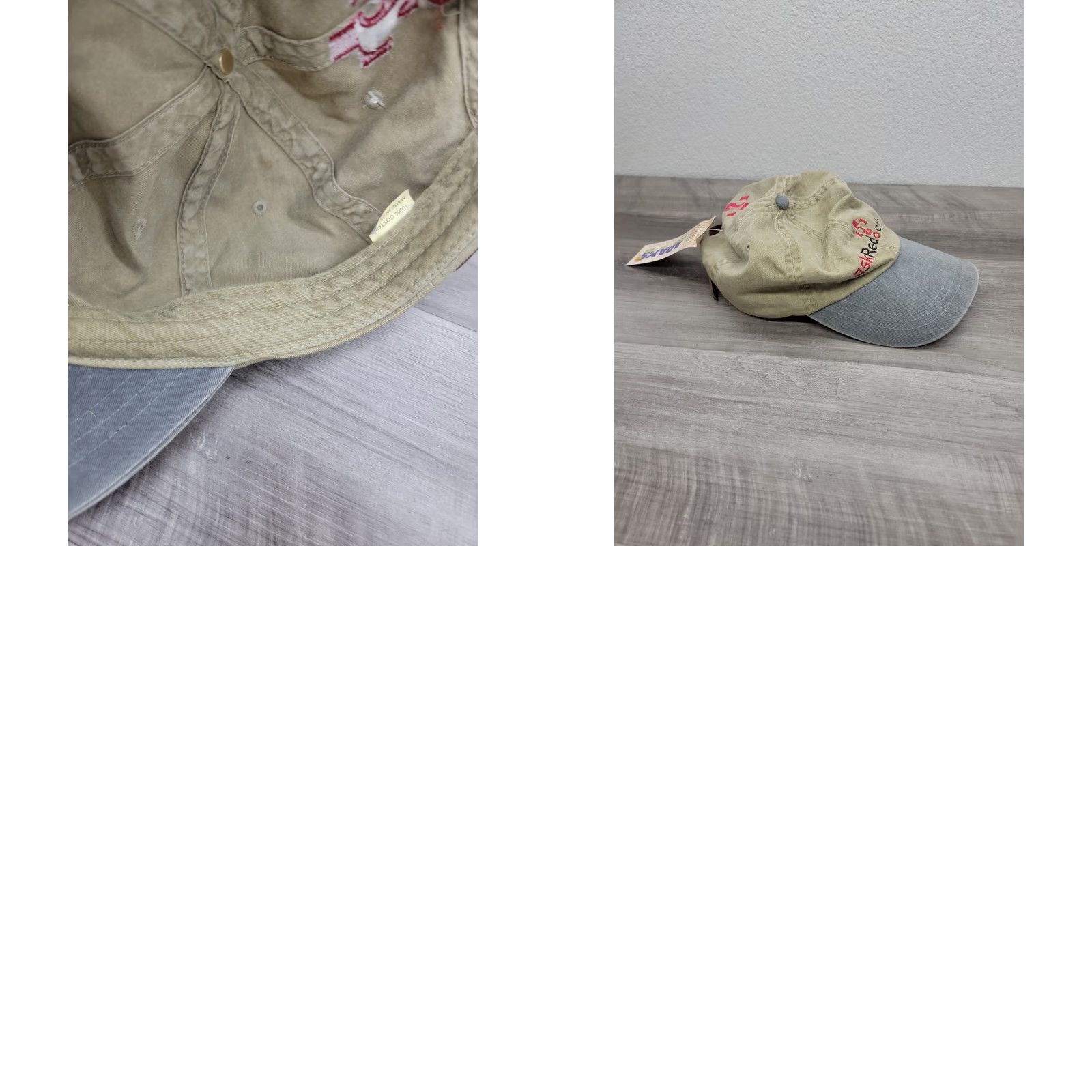 Vintage VINTAGE Adams Buckle Strapback Cap Hat Khaki NWT Leather Strap Men One Size Khaki/Gray Baseball Cap Size ONE SIZE - 8 Thumbnail