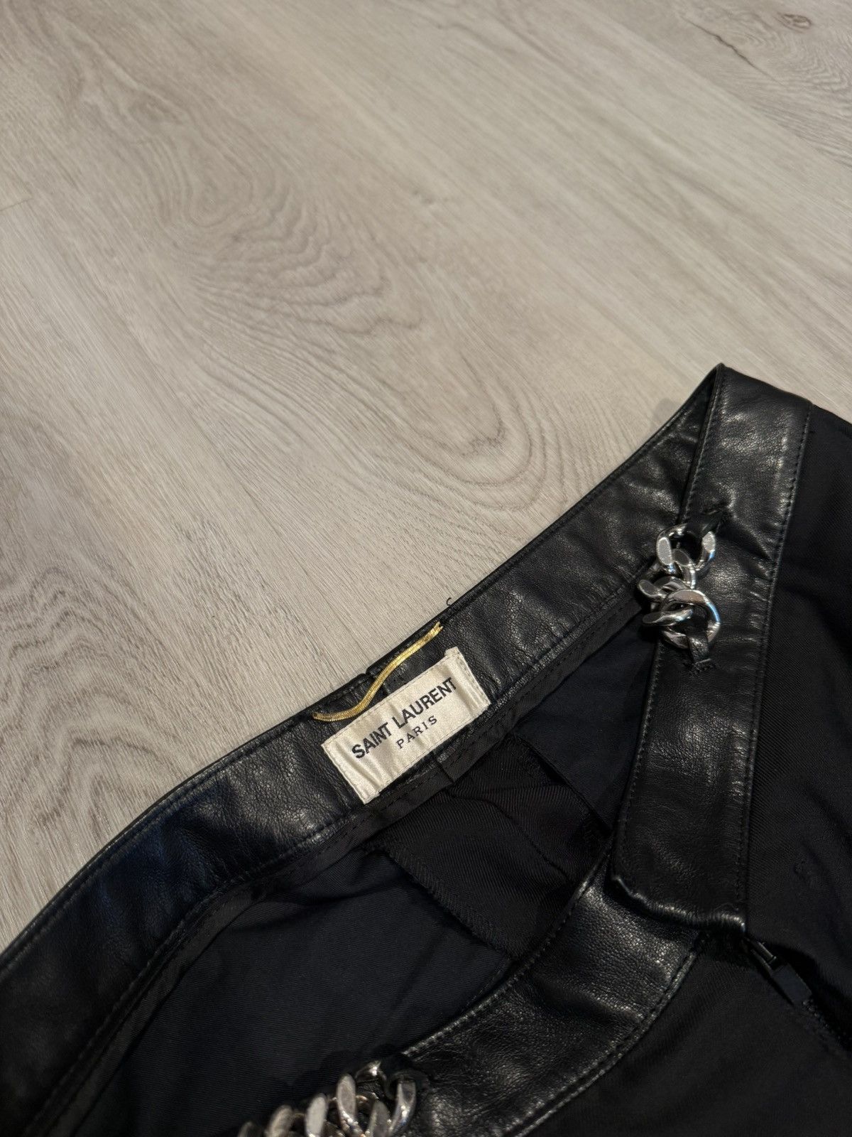 Saint Laurent Paris f/w 2015 leather waist chain wool dress pants!! Size US 30 / EU 46 - 6 Thumbnail