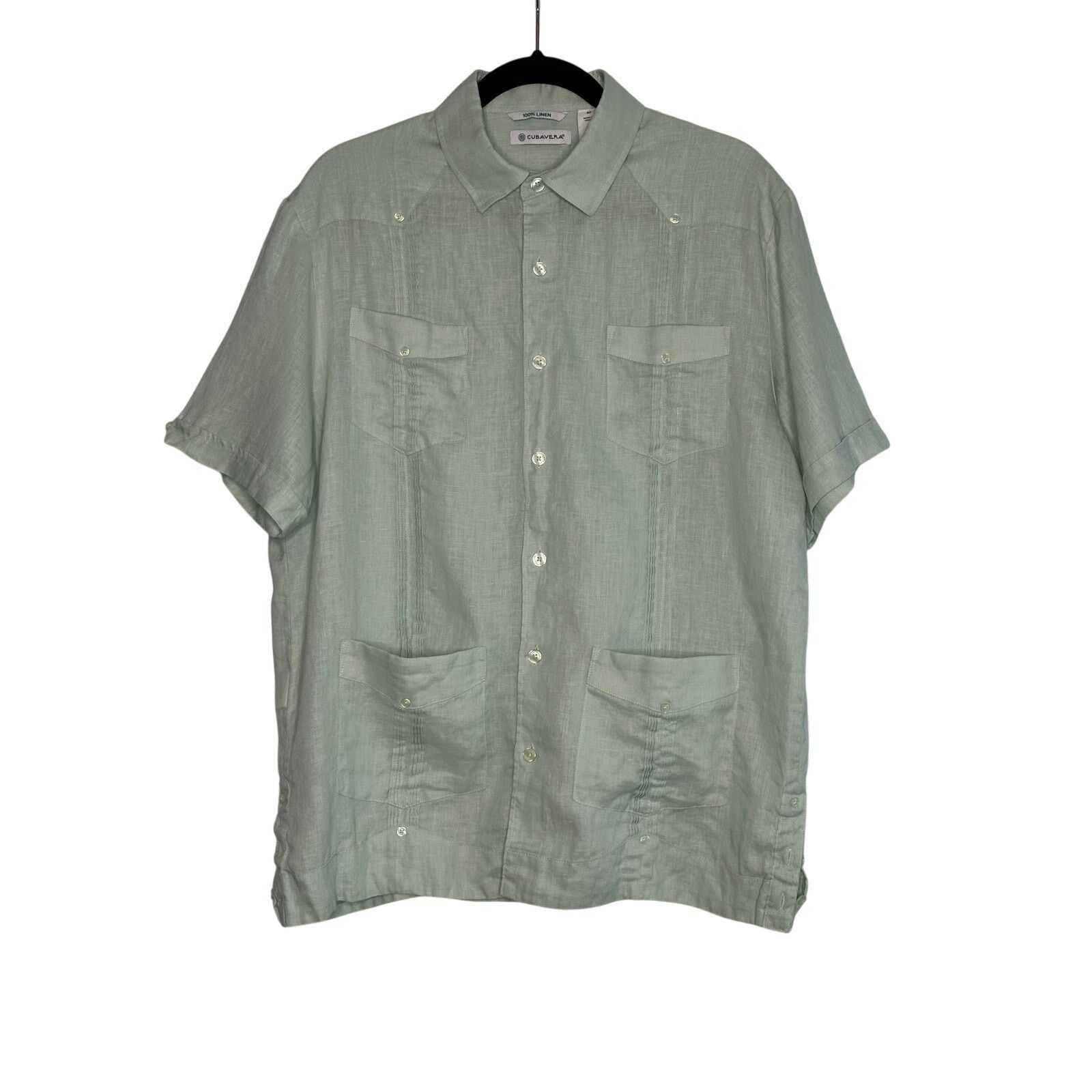 Cubavera Cubavera light green linen short sleeves shirt size medium Size US M / EU 48-50 / 2 - 14 Thumbnail