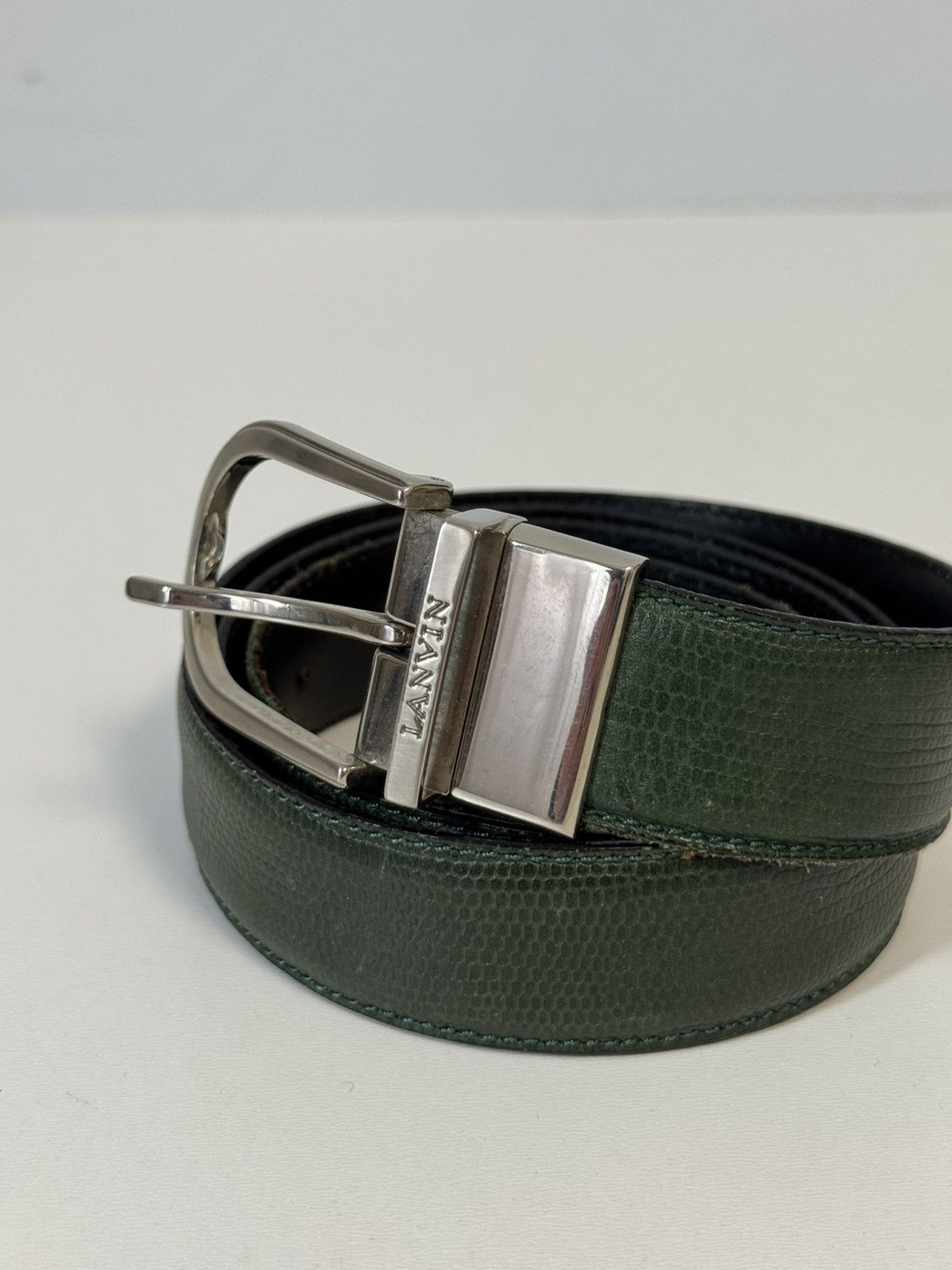 Lanvin Lanvin Belt Luxury Designer Leather Belt Silver Buckle Size ONE SIZE - 2 Thumbnail