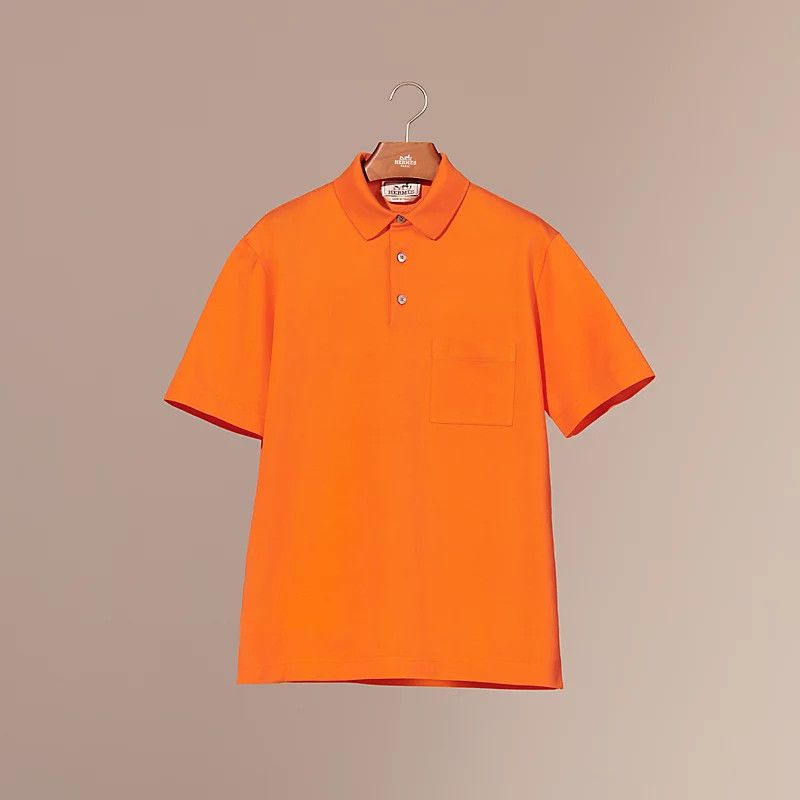 Hermes × Tee Shirt HERMES T SHIRT H LOGO WOOL POLO BLACK
