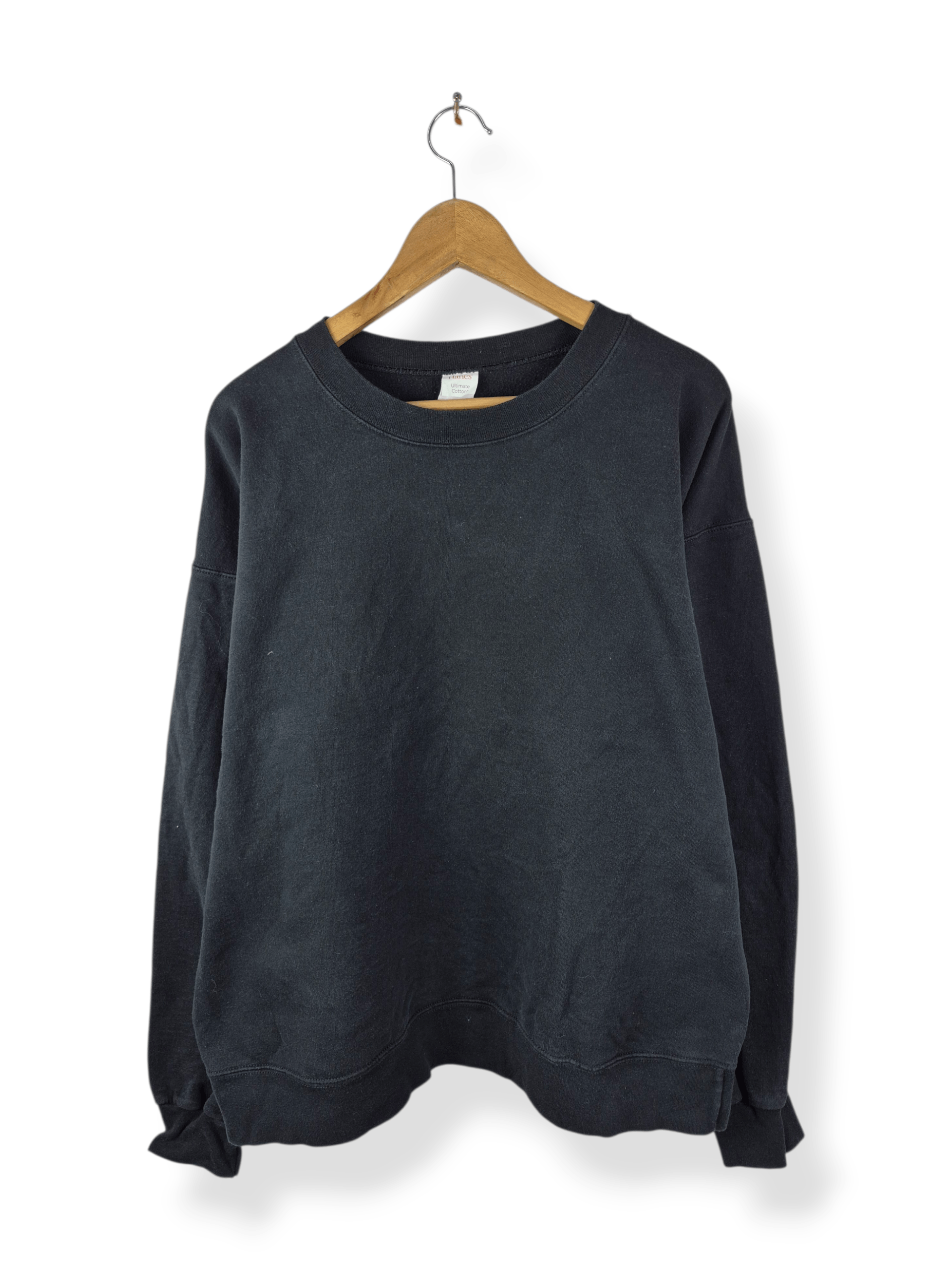 Hanes 🔥 Hanes Ultimate Cotton Plain Black Sweatshirt Size US L / EU 52-54 / 3 - 1 Thumbnail