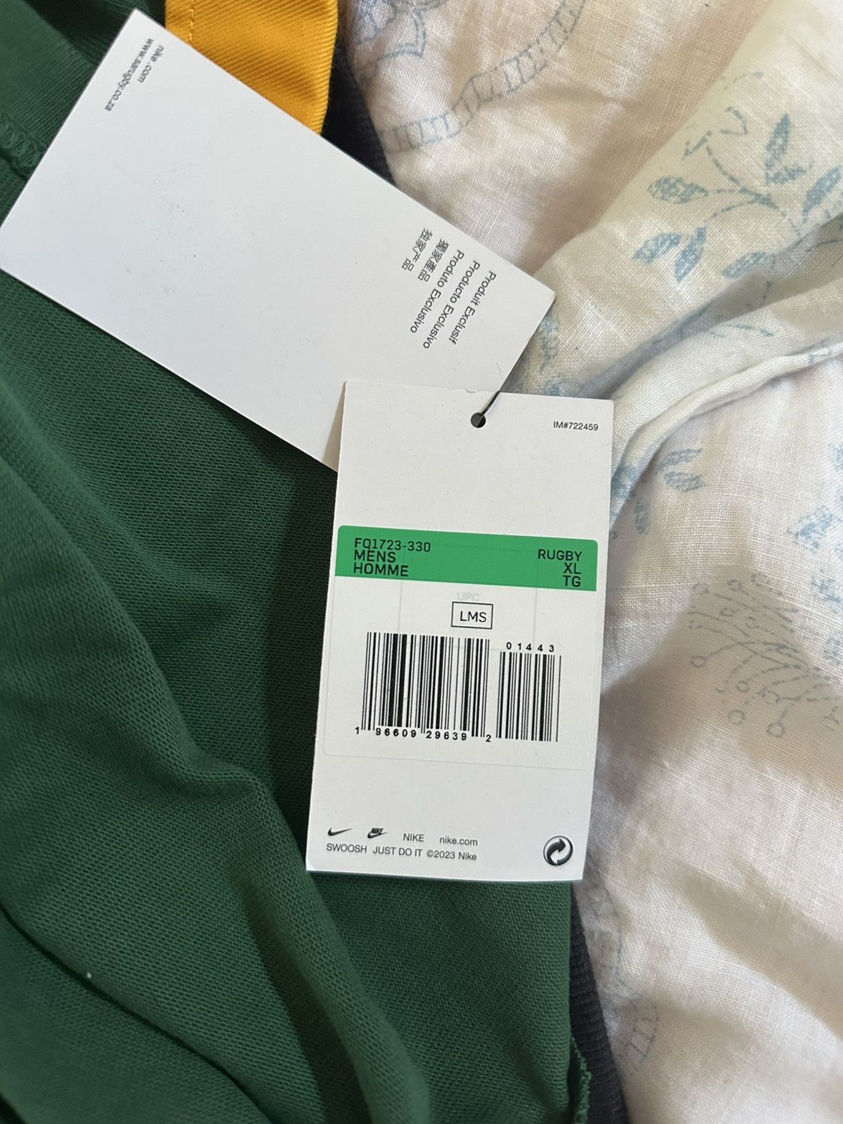 Nike Nike Springboks Mens Unity LS Rugby Green NEW w/ TAGS Size US XL / EU 56 / 4 - 6 Thumbnail