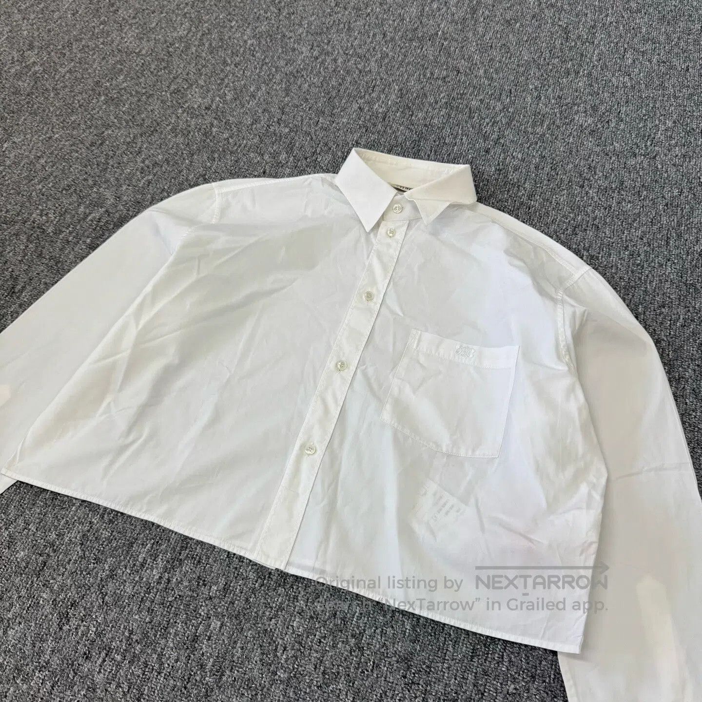 Celine CELINE SIZE 38 Embroidered logo short shirt| Size XL / US 12-14 / IT 48-50 - 3 Thumbnail