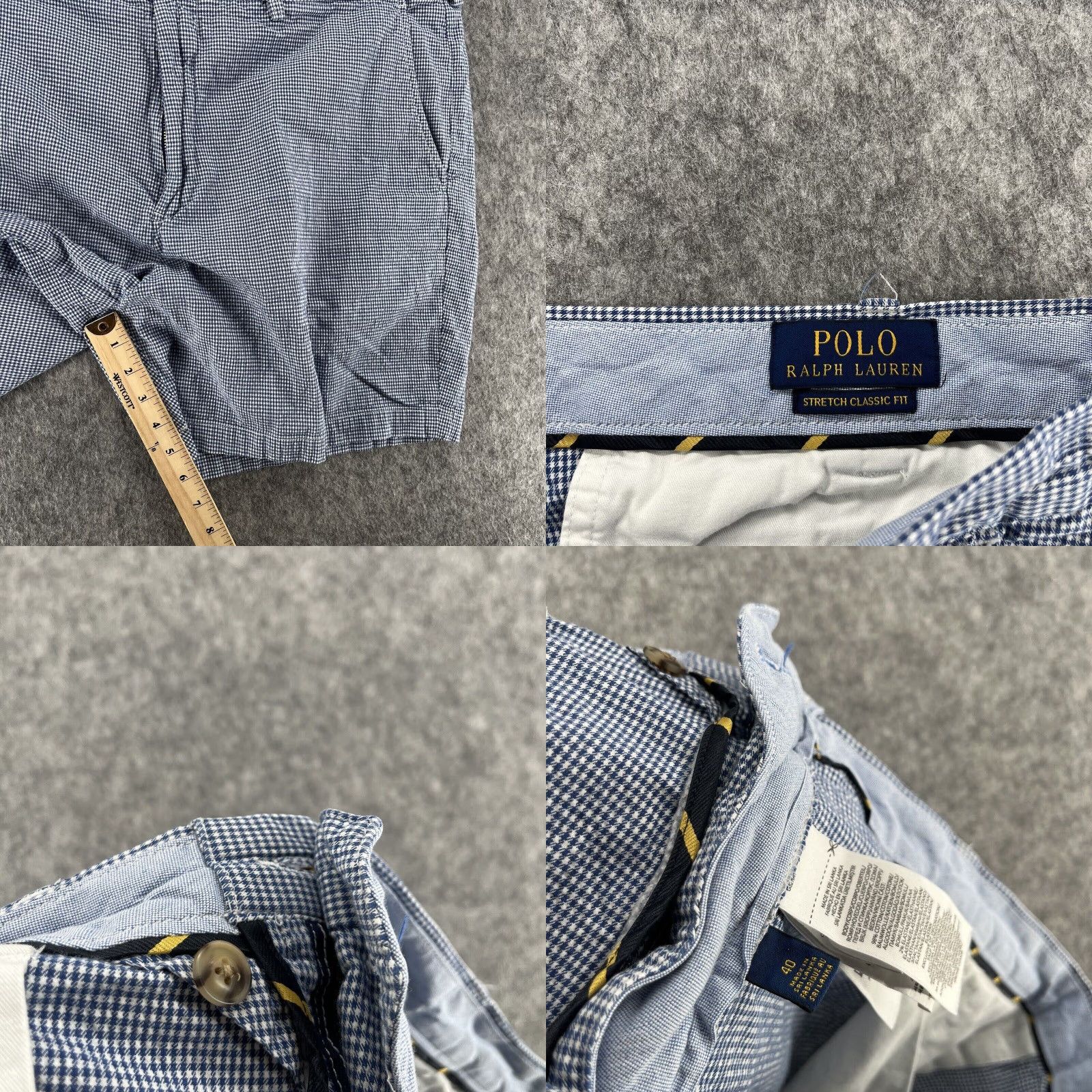 Polo Ralph store Lauren Men’s Vintage Blue White Seersucker Cargo Shorts Size 40