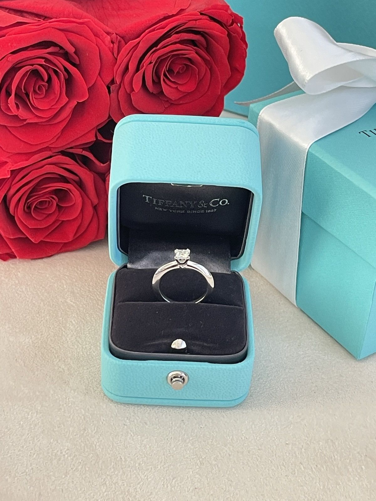 Tiffany & Co. Tiffany & Co. Platinum .31 Princess Cut Diamond Ring 4 $2880 Size ONE SIZE - 16 Thumbnail