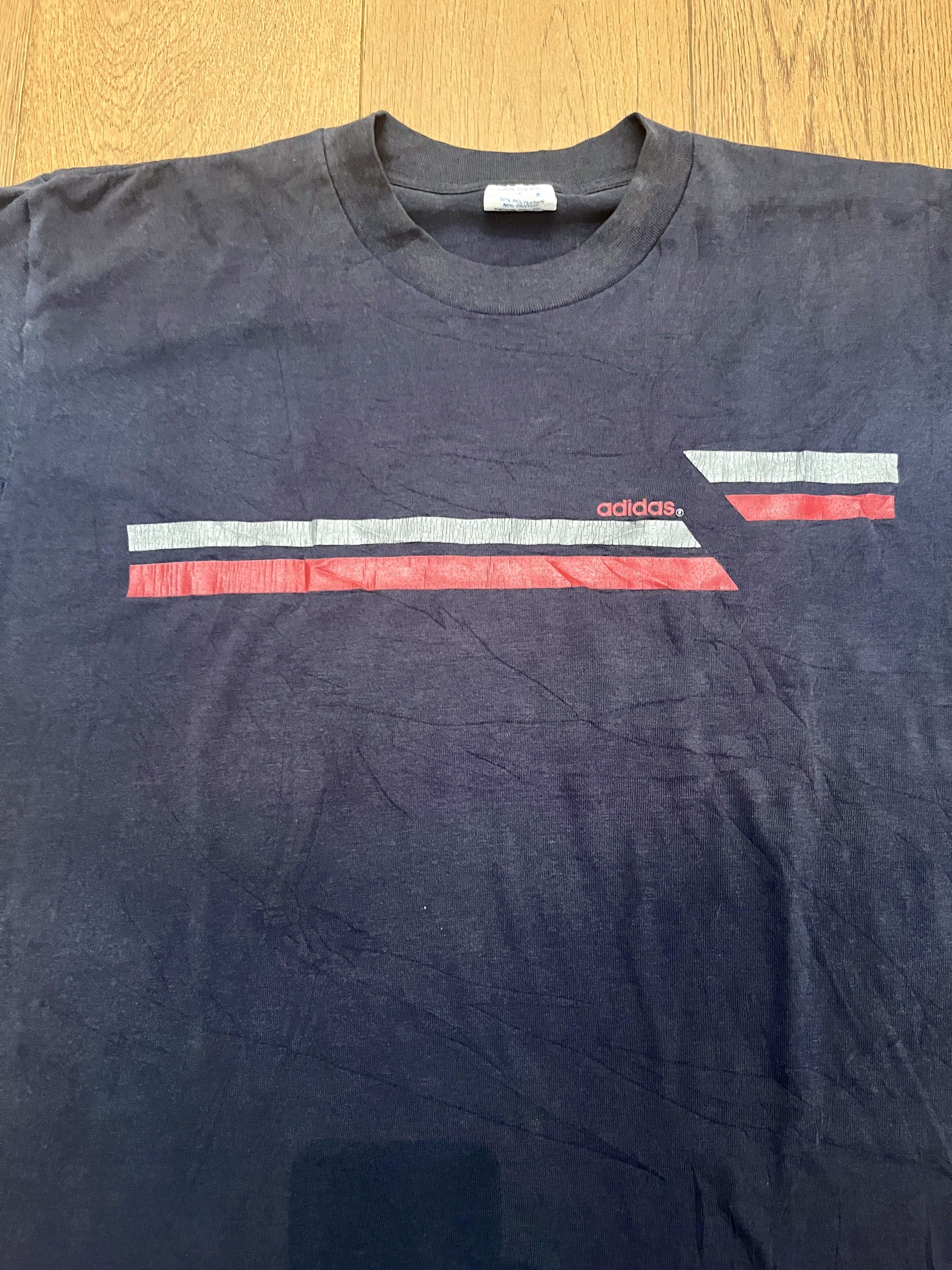 Vintage Vintage 80s Adidas Trefoil USA Single Stitch XL Size US XL / EU 56 / 4 - 2 Thumbnail