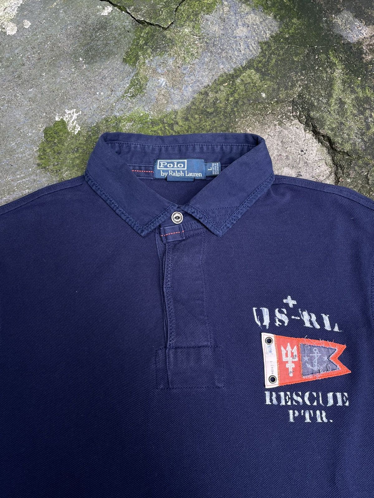 Polo Ralph Lauren Vintage Polo Ralph Lauren P-32 Rugby T-Shirt Y2K Blue RARE Size US L / EU 52-54 / 3 - 5 Thumbnail