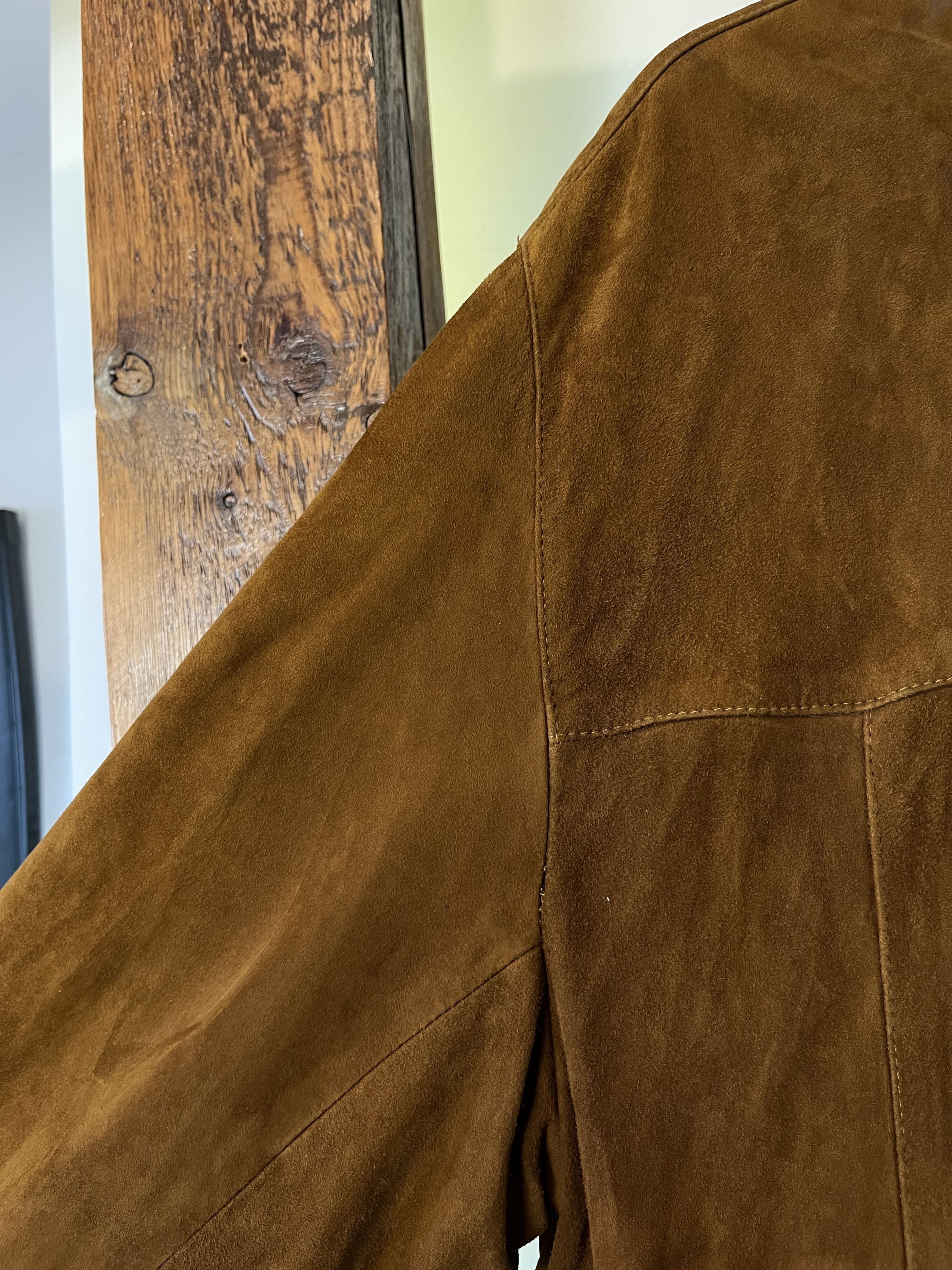 Vintage 90s Brown Soft Seude Leather Jacket Avant Garde