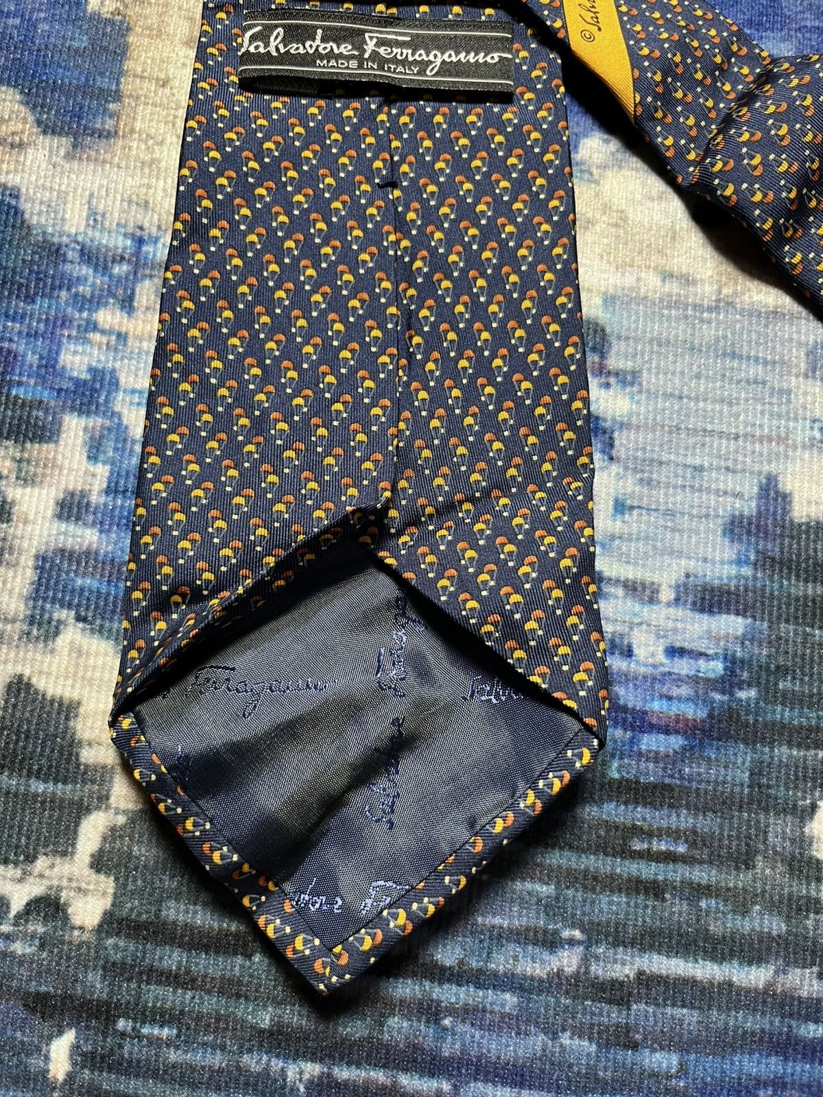 Salvatore Ferragamo 🔥Salvatore Ferragamo Full Print Neck tie Italy Size ONE SIZE - 4 Thumbnail