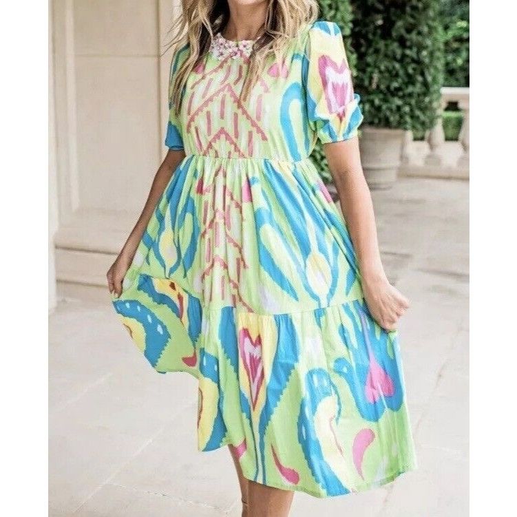 NEW Sheridan French Midi Arcadia Dress Womens Size Small