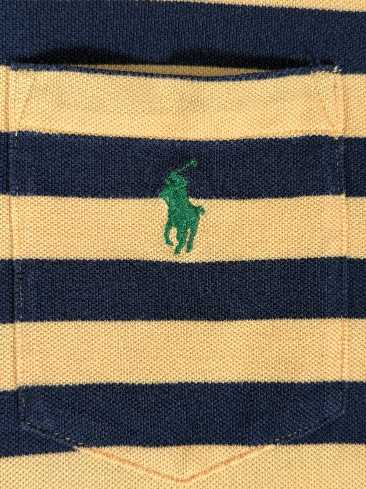 Polo Ralph Lauren Vintage Polo Ralph Lauren Yellow Blue Stripped Polo Shirt Size US XXL / EU 58 / 5 - 3 Thumbnail