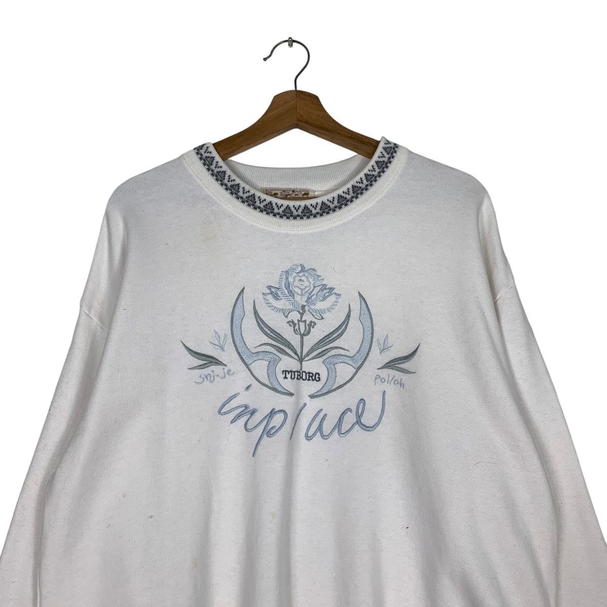 Drink Beer Save Water TUBORG Implace Embroidery Logo Sweatshirt #1258-C57 Size US M / EU 48-50 / 2 - 2 Thumbnail