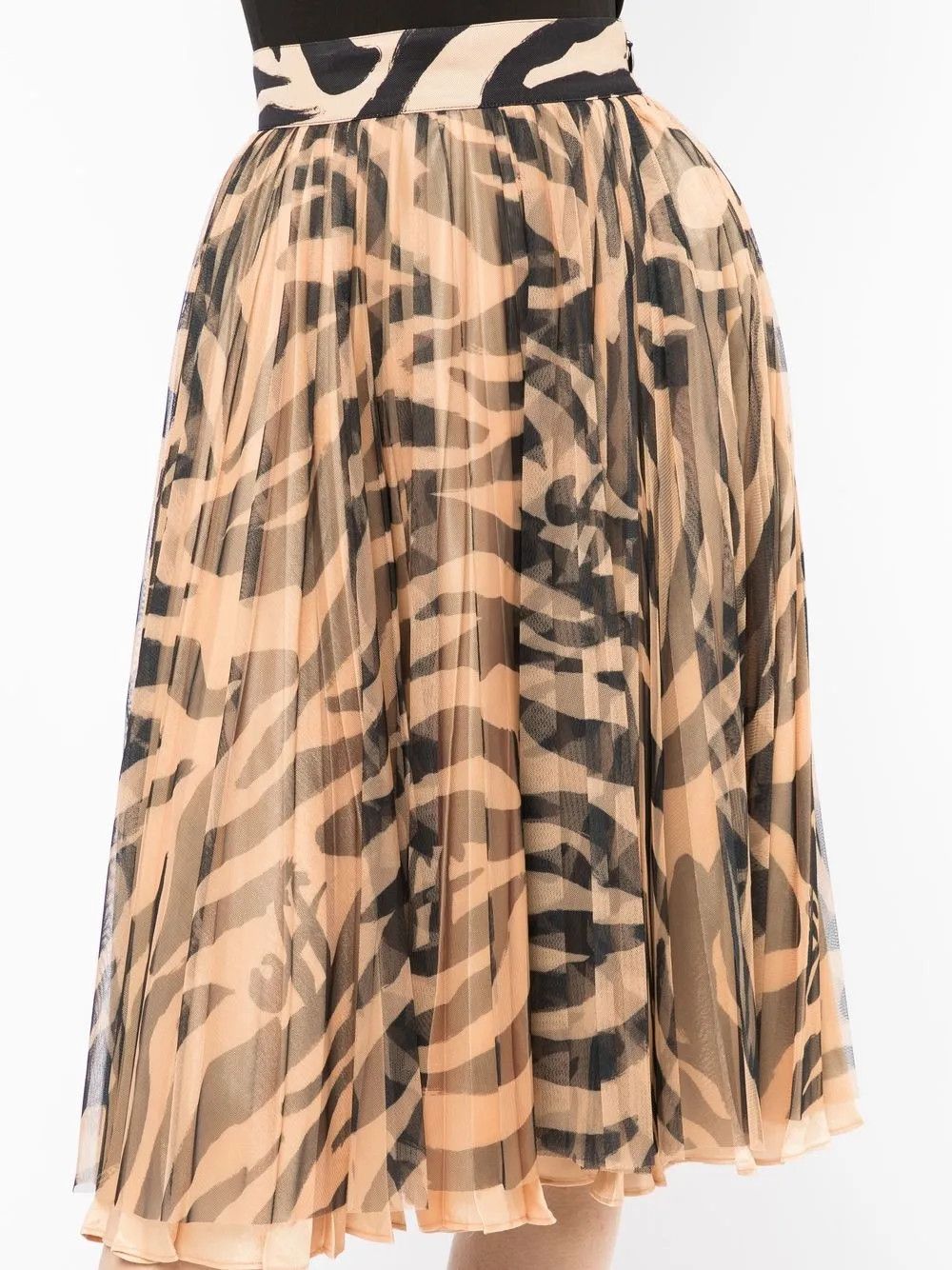 Off-White o1y1225 Midi Skirt in Black/Beige Size 30" / US 8 / IT 44 - 2 Thumbnail