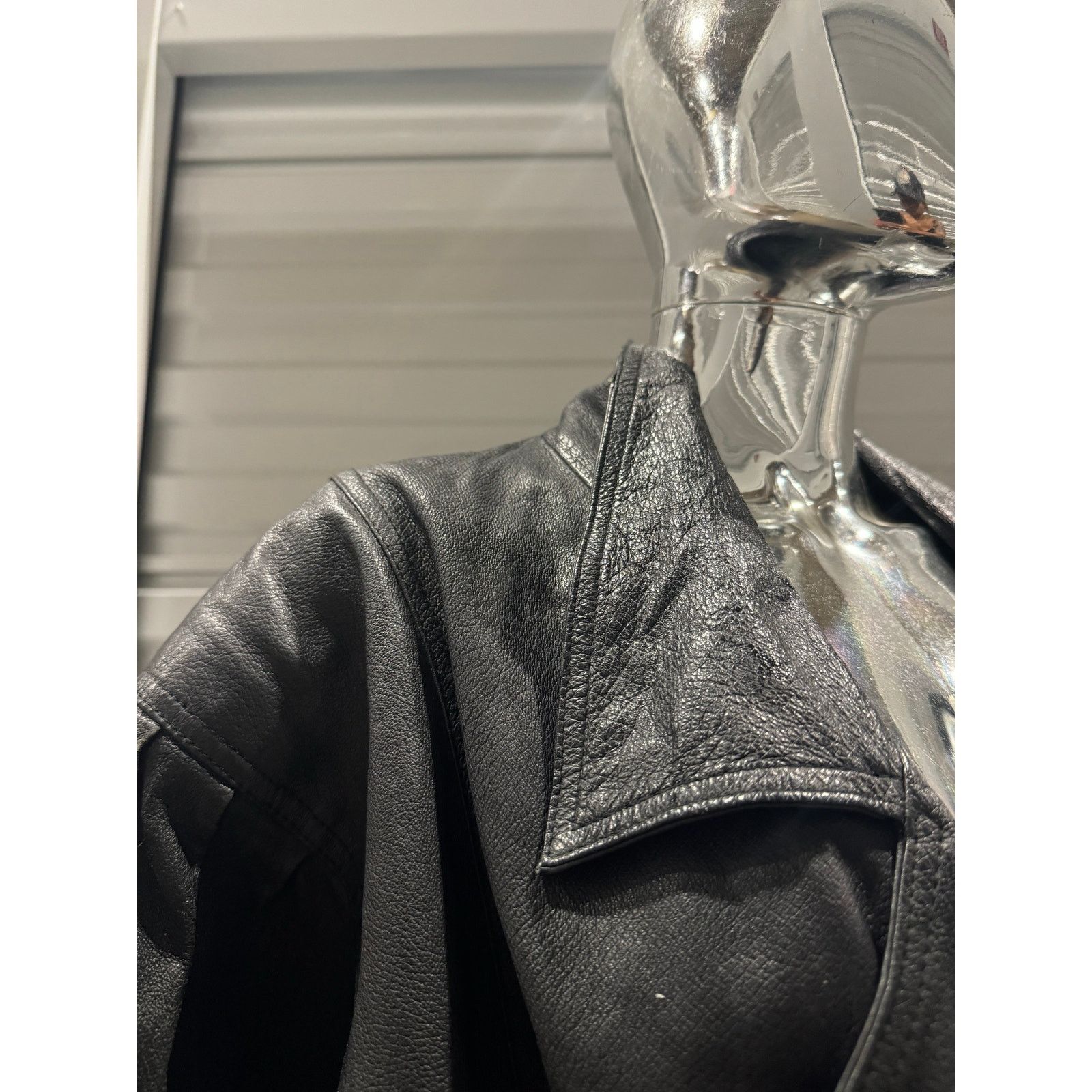 Vintage VTG LEATHER COAT Size XL / US 12-14 / IT 48-50 - 7 Thumbnail
