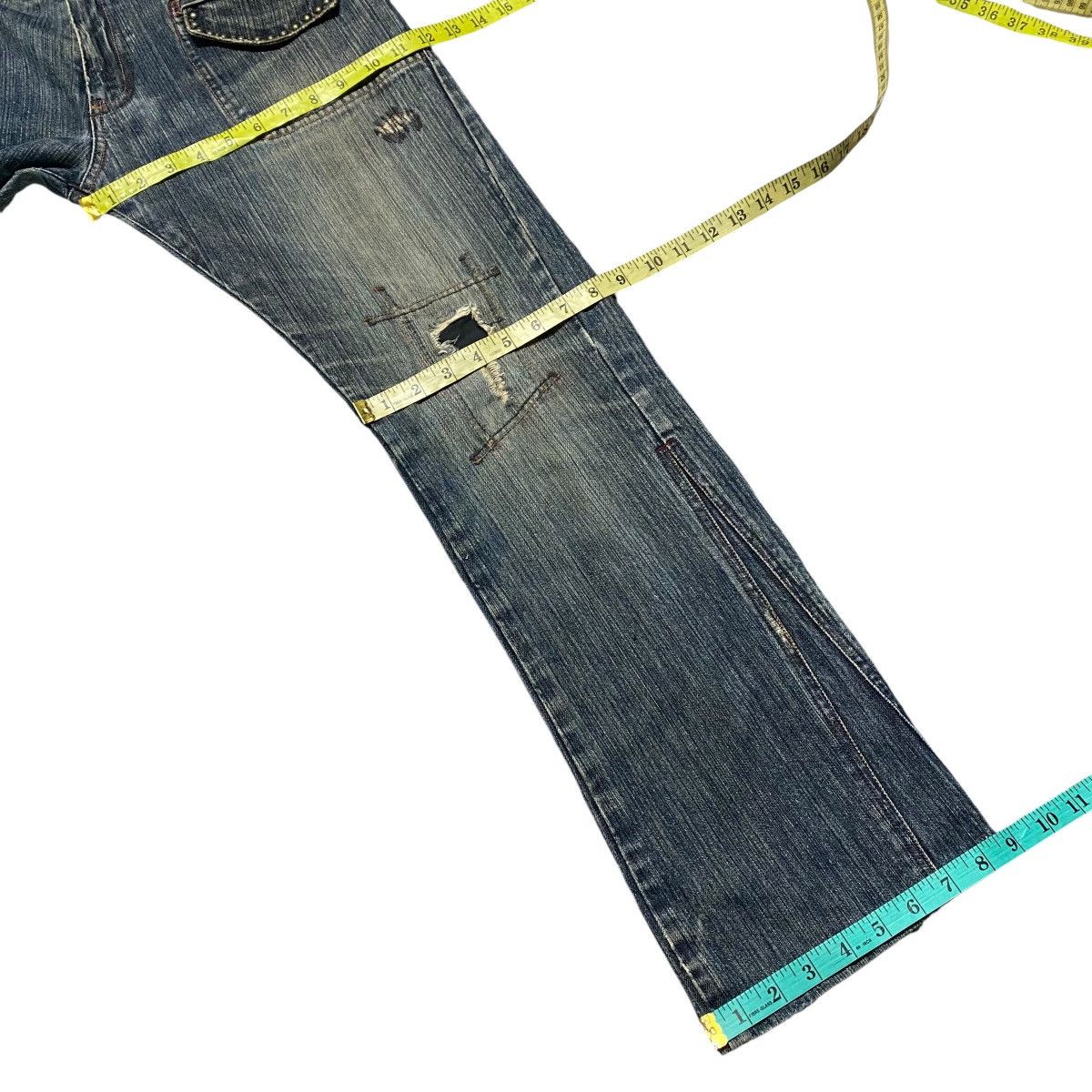Japanese Brand Difference Rupert Denim Flare Jeans Multi Pocket Studded Size US 33 - 19 Thumbnail