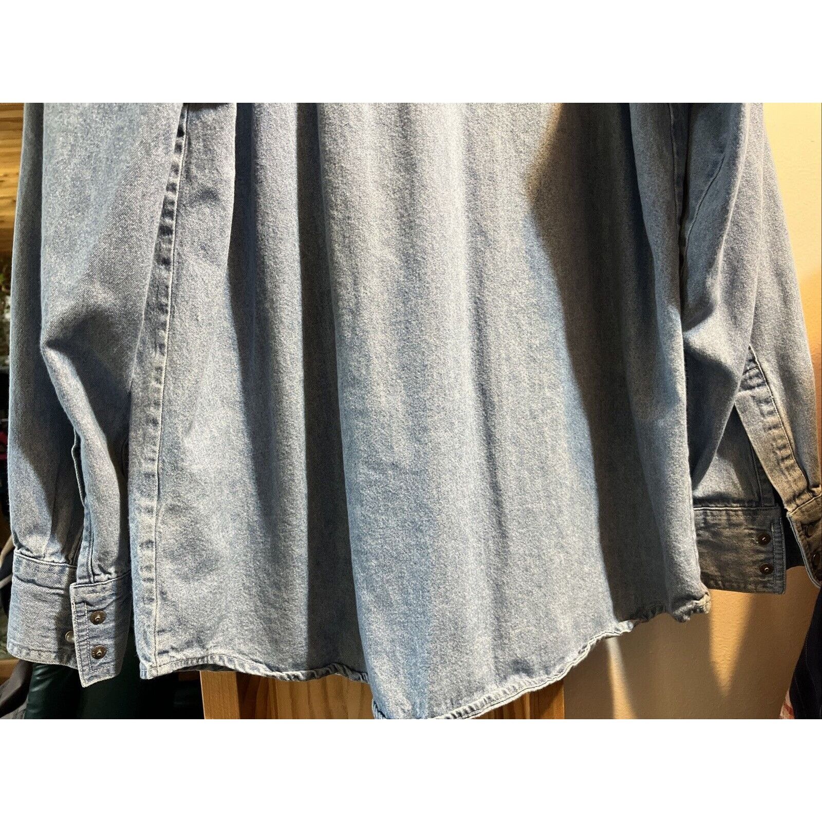Dickies Dickies Shirt Mens Large Blue Denim LS Workwear Cotton Dark Size US L / EU 52-54 / 3 - 12 Thumbnail