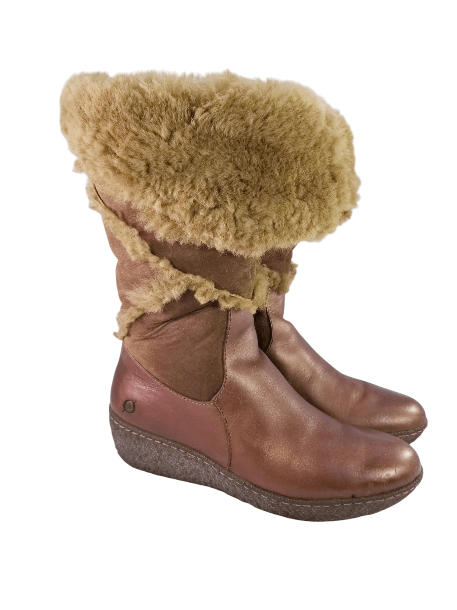Born SHEARLING SHEEPSKIN WINTER WEDGES PLATFORM Size US 9 / IT 39 - 1 Thumbnail