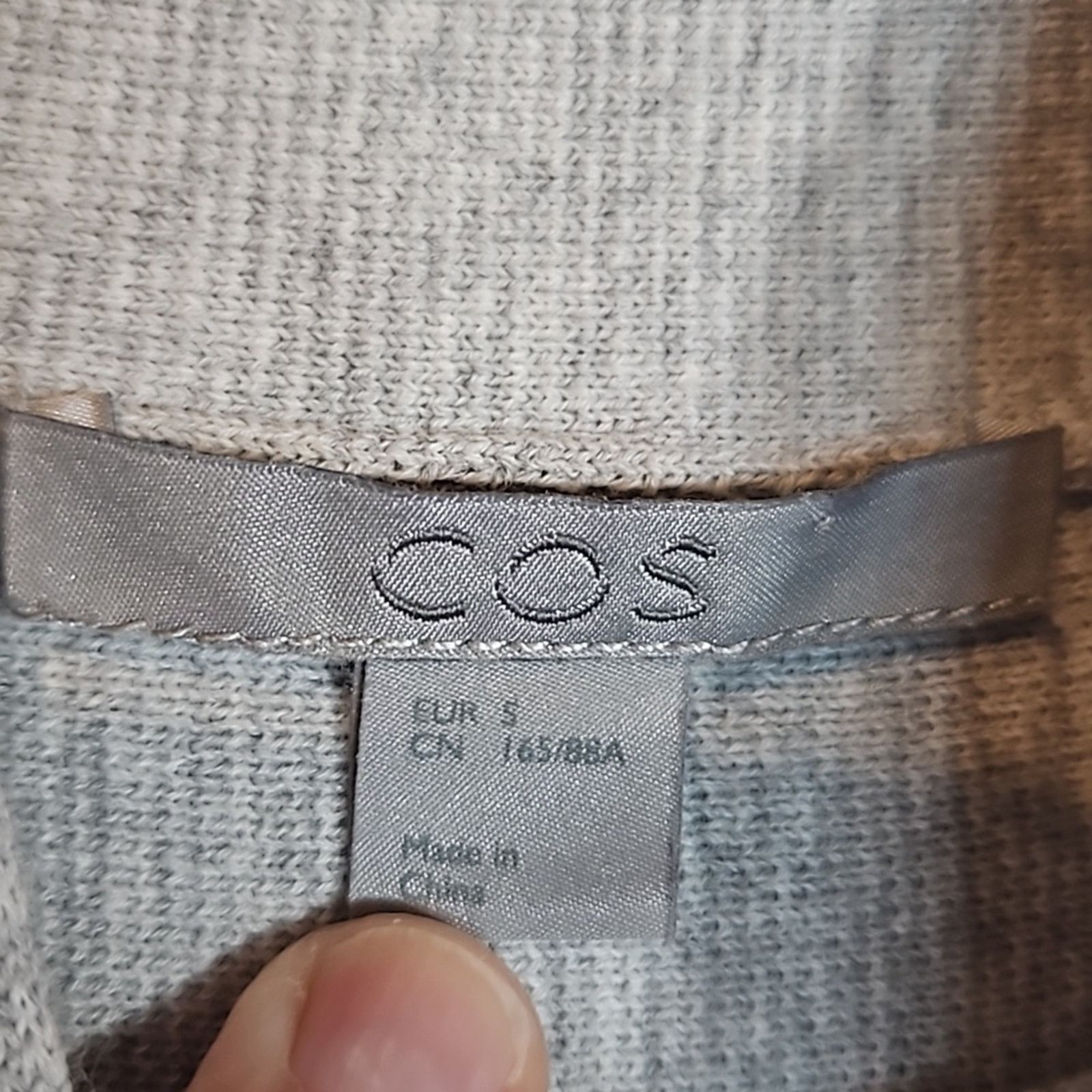 Cos COS Grey Mock Neck Cotton Sweater Size S / US 4 / IT 40 - 3 Thumbnail