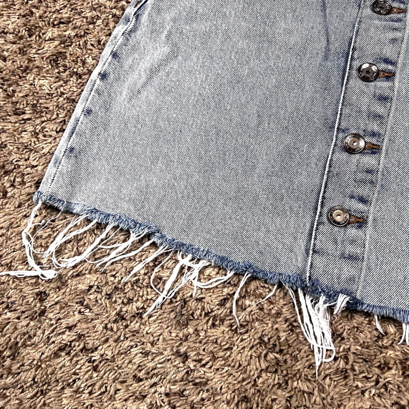Zara Zara Light Blue Denim Jean Skirt Size Medium Waist 30in Button Up Front Mini, Short, Casual Womens Size 32" / US 10 / IT 46 - 5 Thumbnail