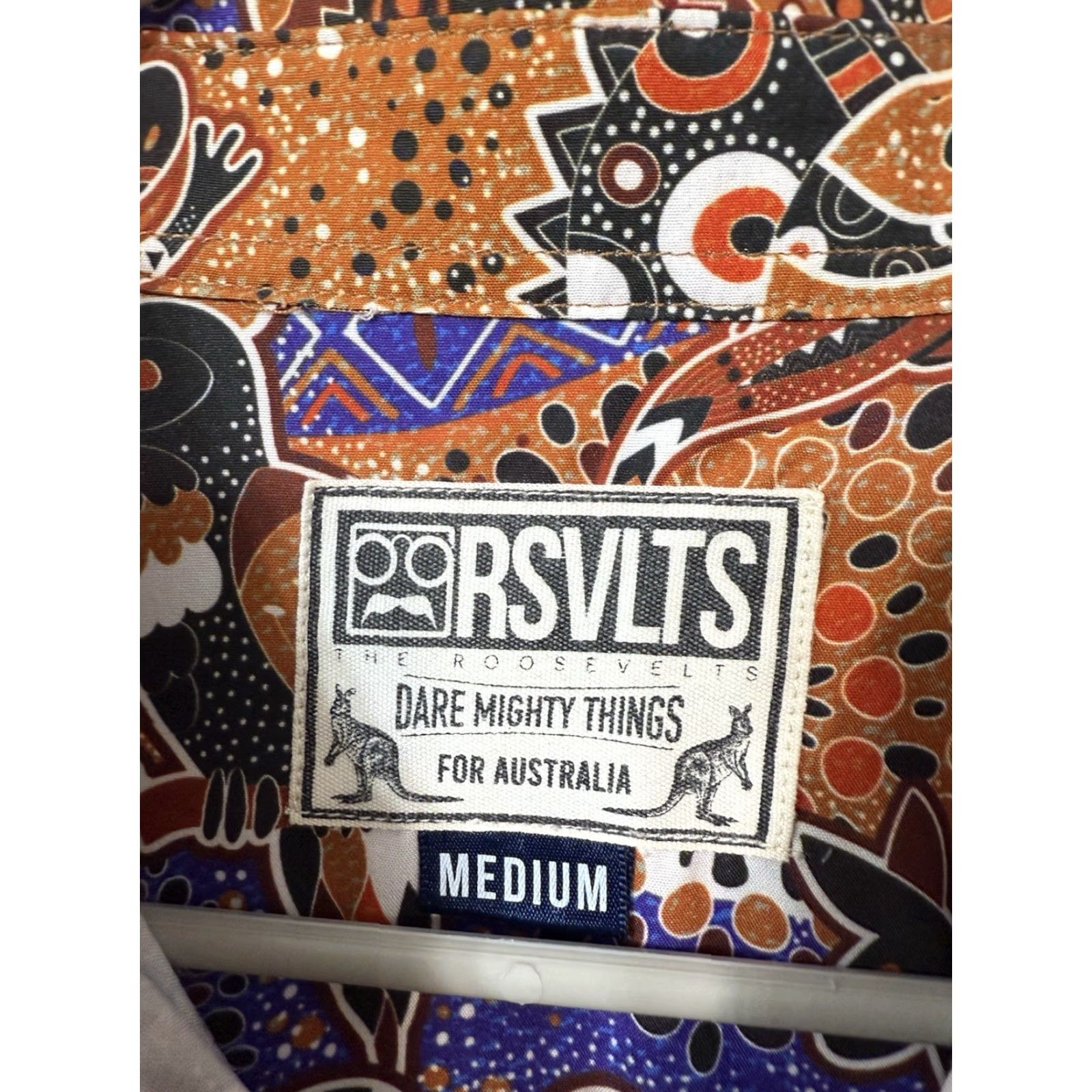 KangaROOS RSVLTS Mens Button-Down Shirt Orange Short Sleeve Hawaii USA Kangaroo Pattern Casual Size US M / EU 48-50 / 2 - 7 Thumbnail