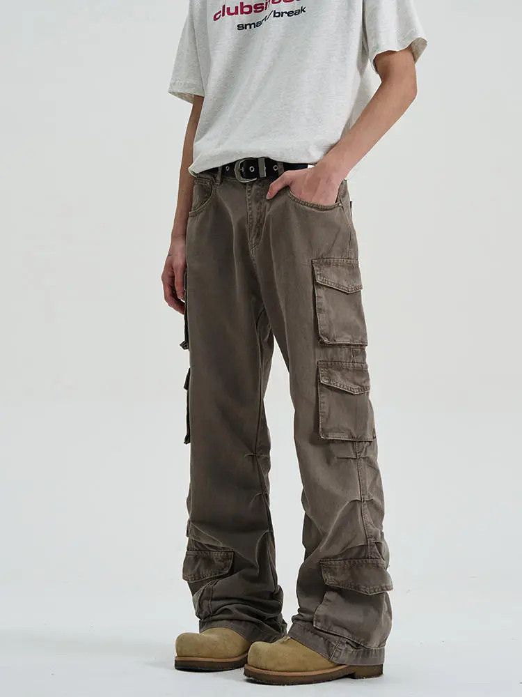 Japanese Brand Cargo Stacked Wide Leg Jeans Size US 34 / EU 50 - 2 Thumbnail