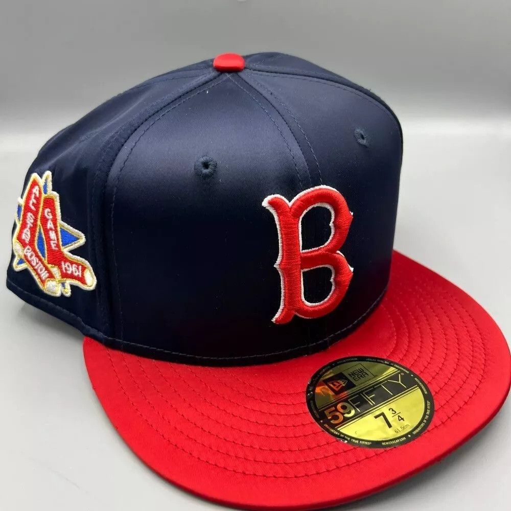 New Era Boston Red Sox Hat Men 7 3/4 Satin 59Fifty New Era Fitted Size ONE SIZE - 1 Thumbnail