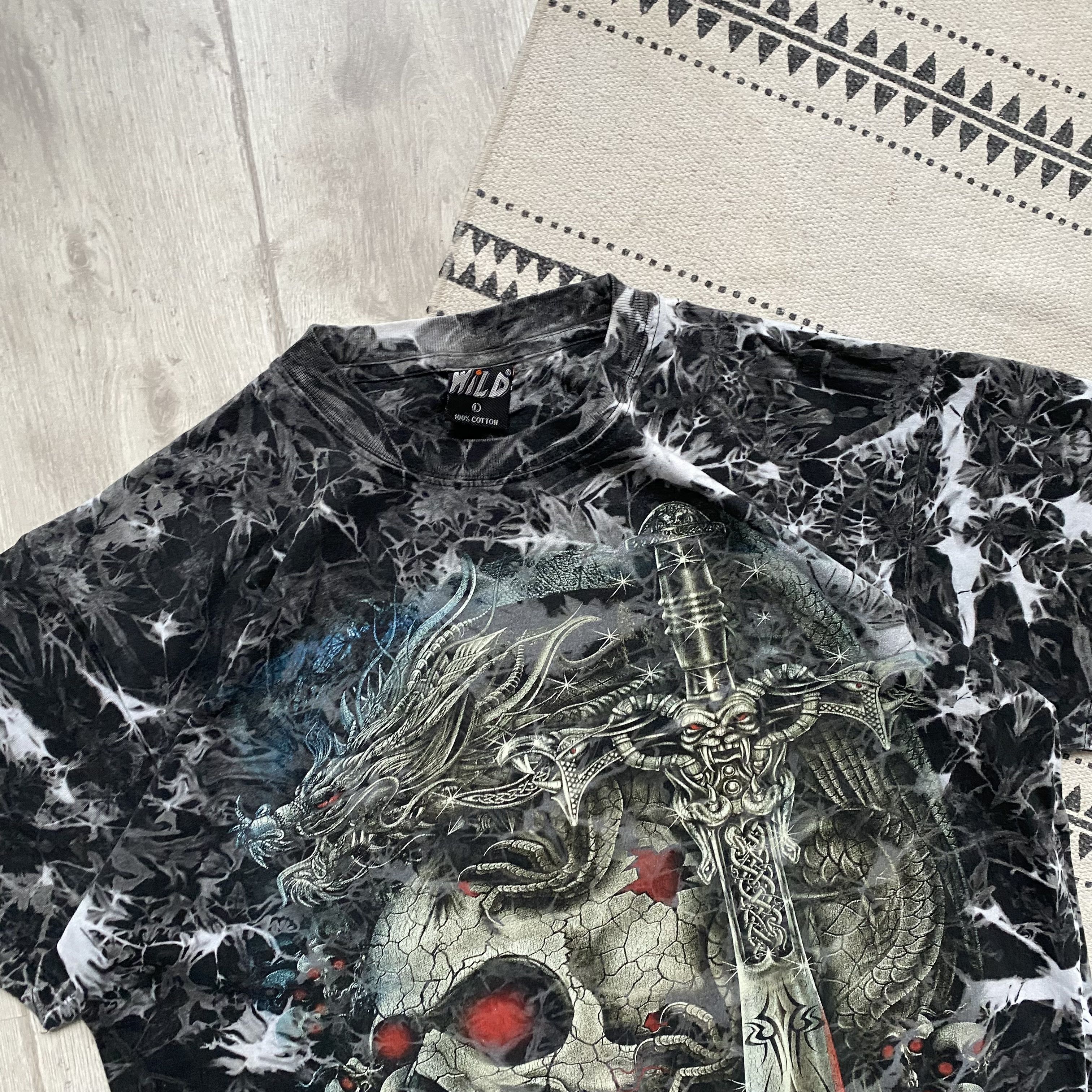 Expert Horror 💀Vintage 90s Horror Skull tee Wild Rock band Tie dye Size US L / EU 52-54 / 3 - 2 Thumbnail