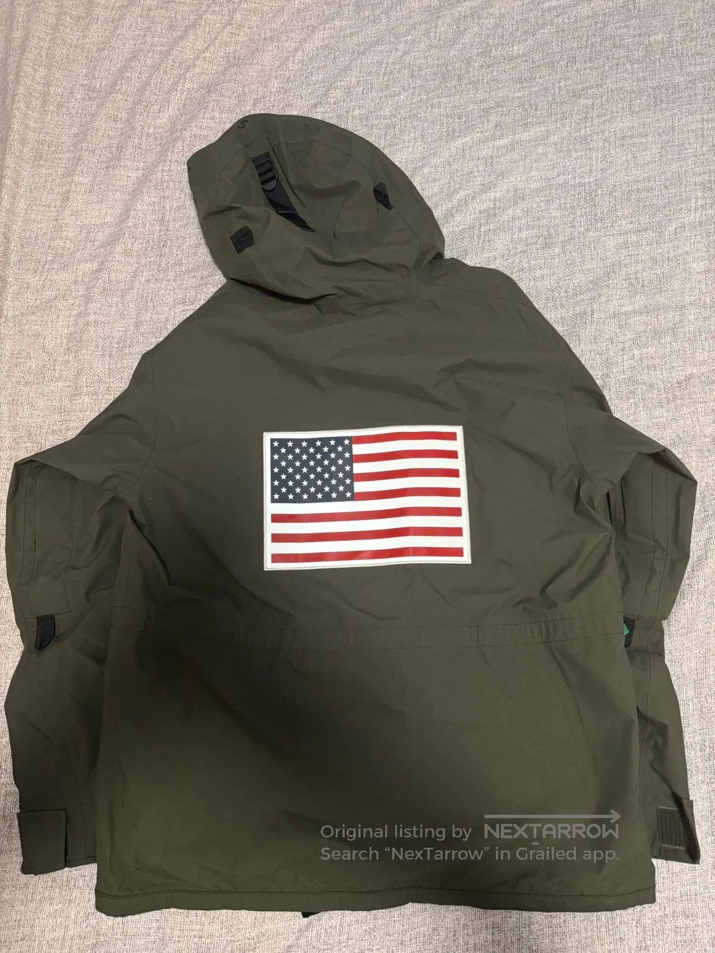 Supreme Green Hooded Parka with Flag Patch . Size US M / EU 48-50 / 2 - 2 Thumbnail
