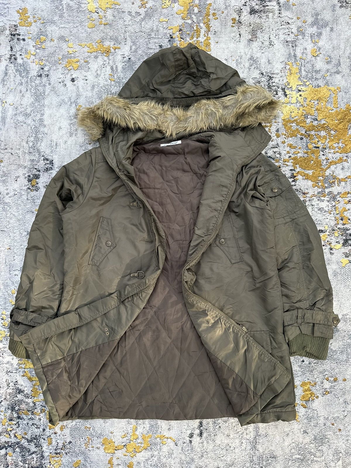 Japanese Brand WINTER SESSION IFSIX LGB STYLE BONDAGE DOWN FUR JACKET Size US L / EU 52-54 / 3 - 5 Thumbnail
